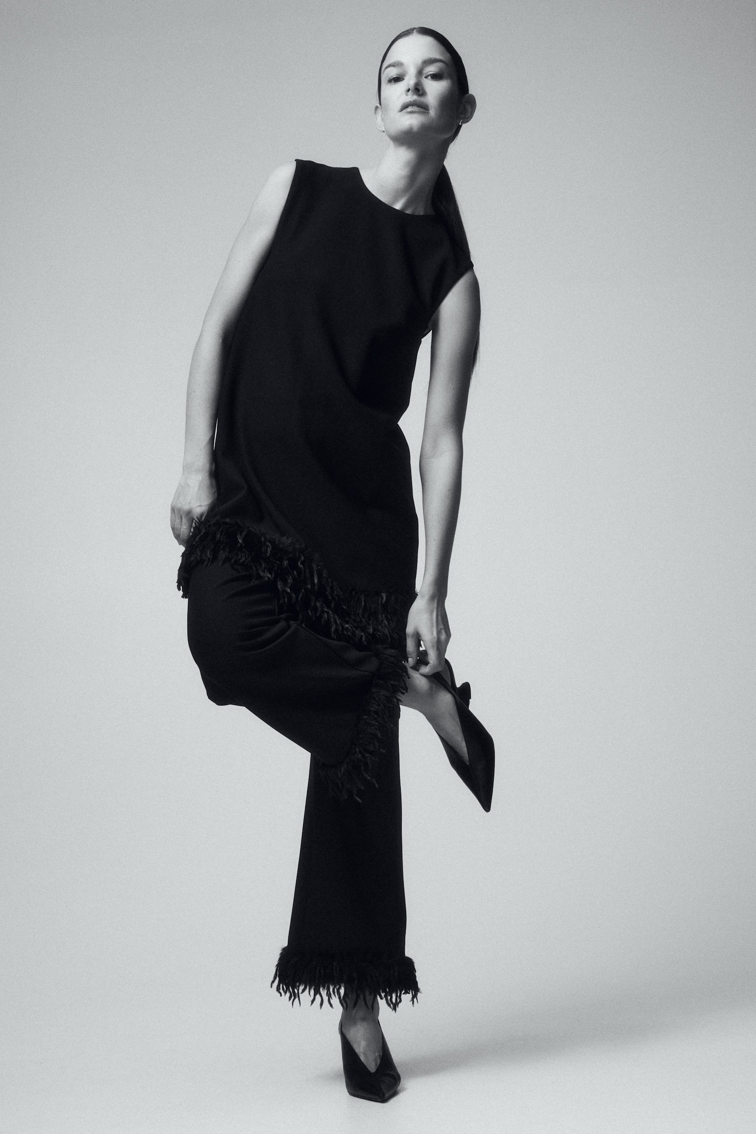 MAMA Fringed trousers - Black - 4