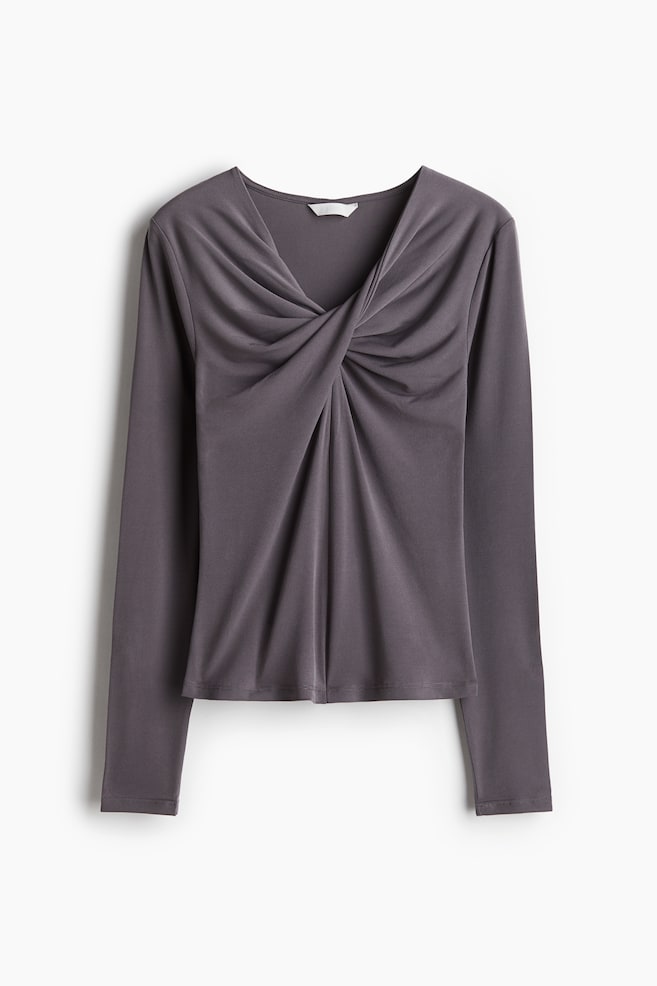 Twisted-Detail Top - Gray - 1