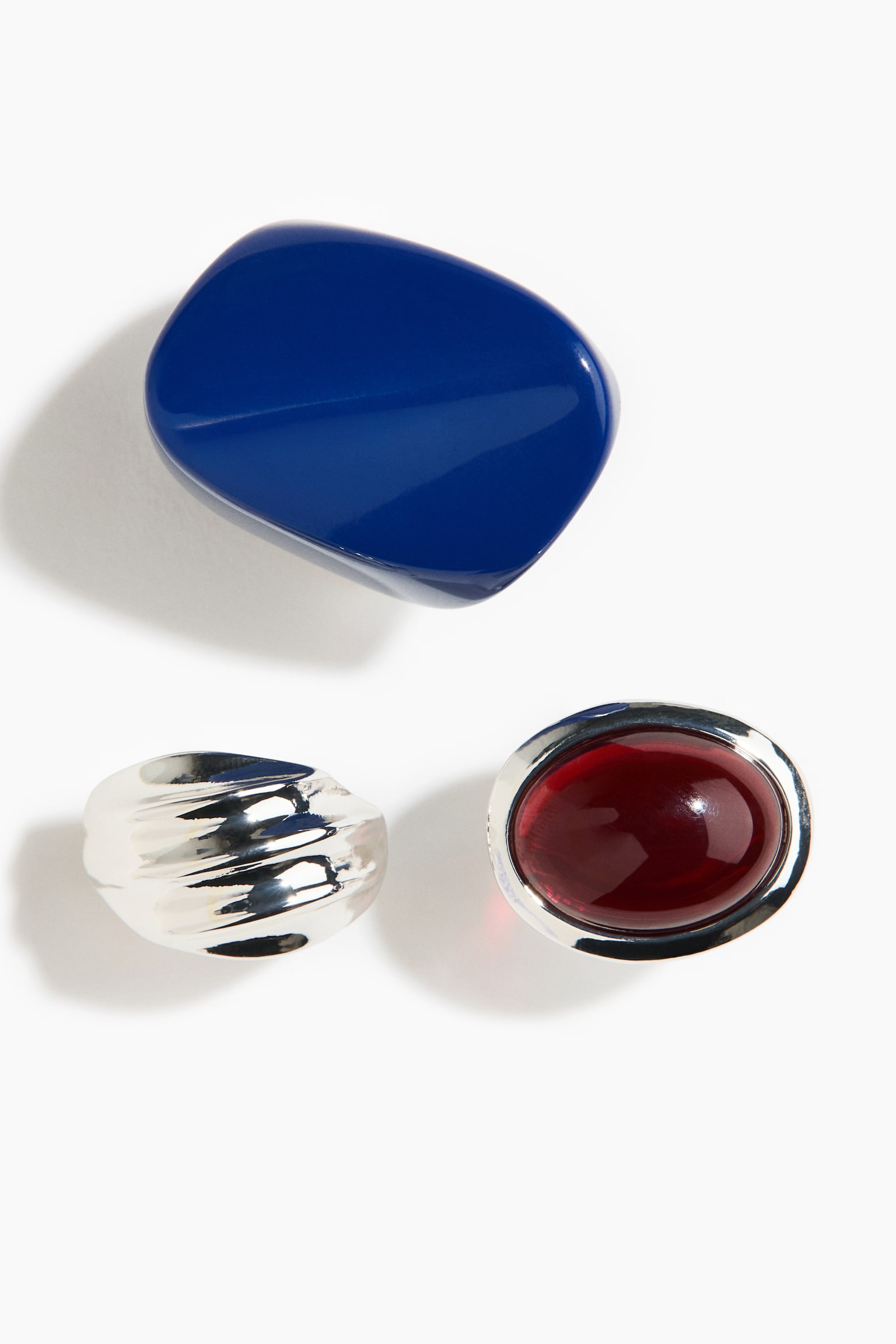 3er-Pack Ringe - Silberfarben/Dunkelblau - 2
