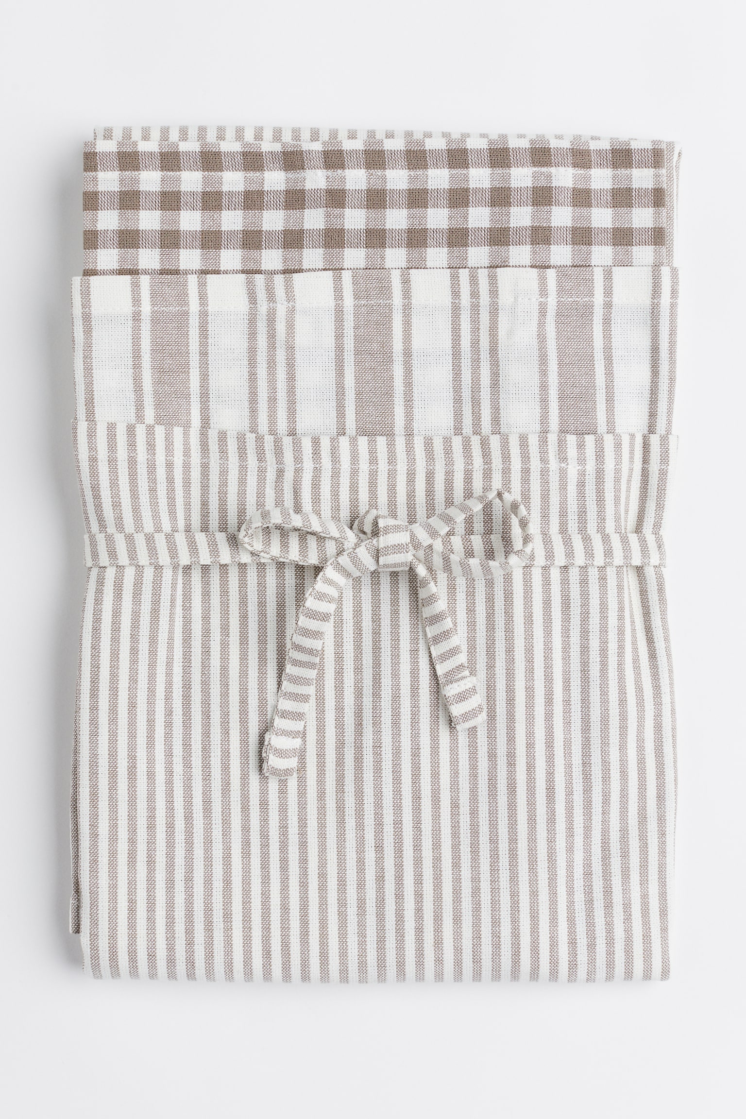 3-pack cotton tea towels - Light brown/Dark grey - 2