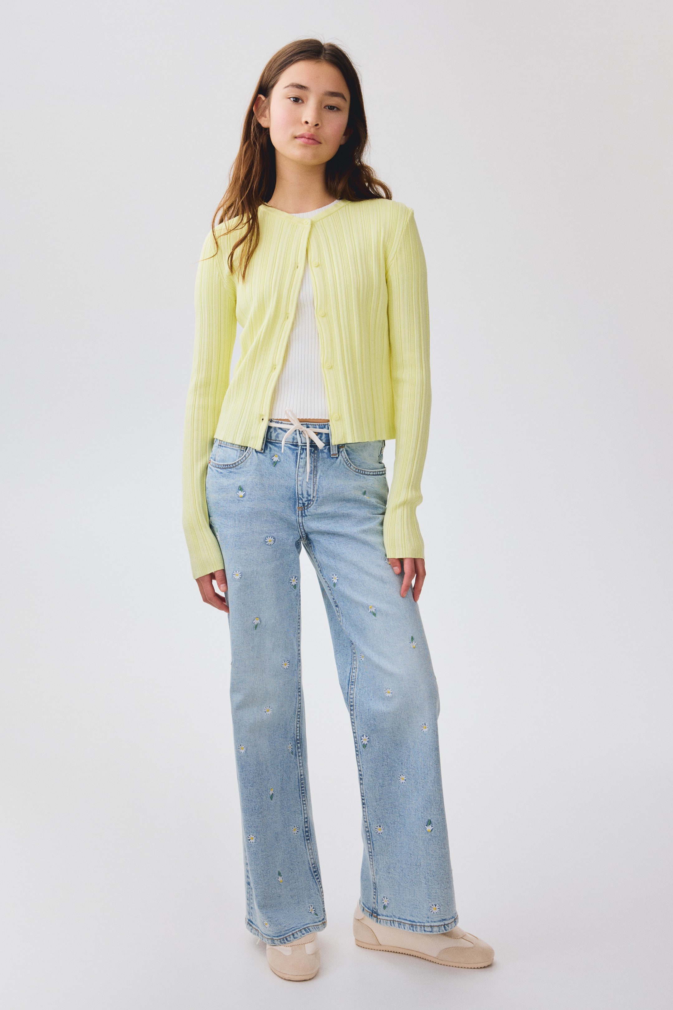 Rib-knit cardigan - Yellow - Kids | H&M IN