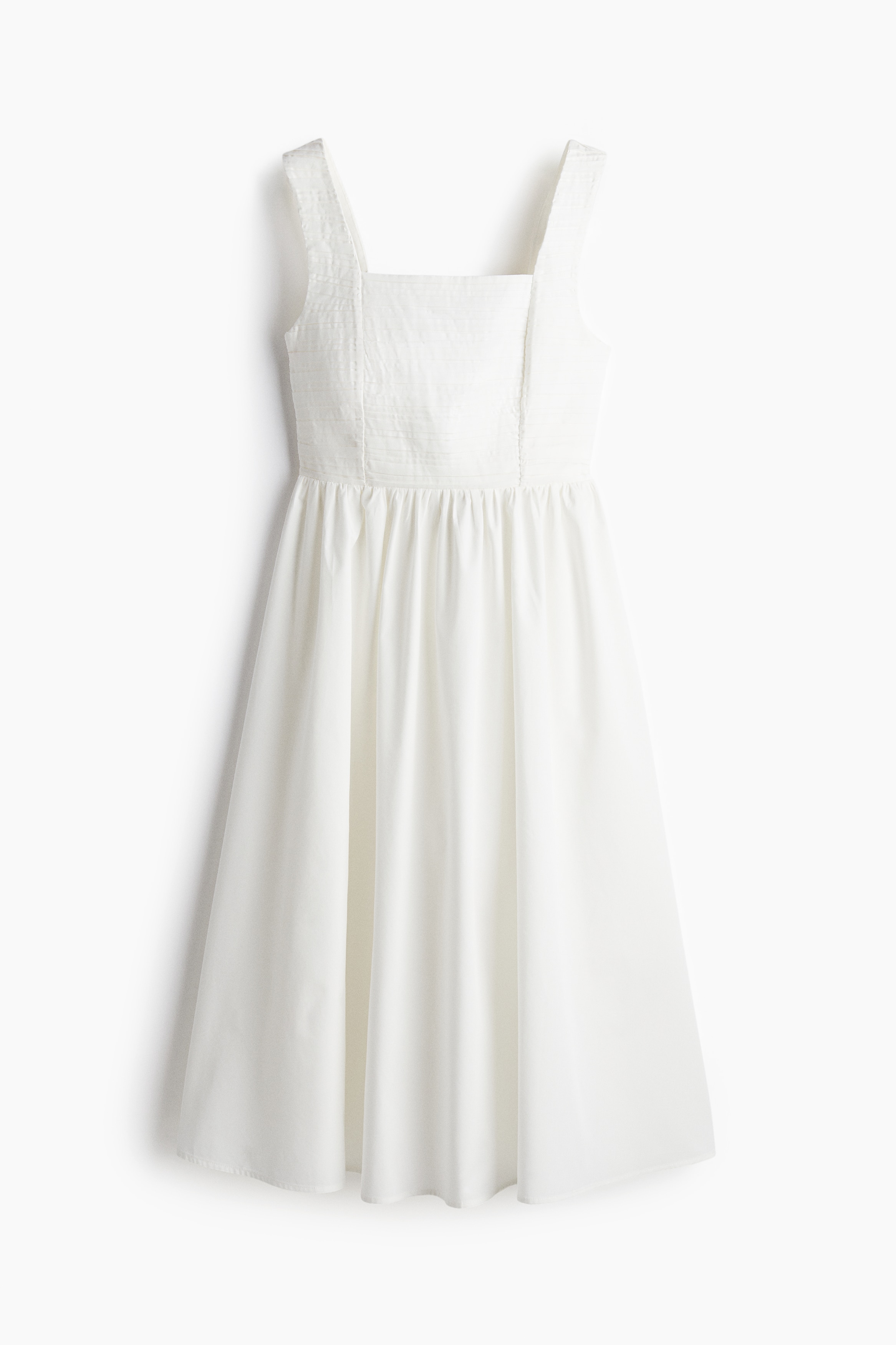 Ausgestelltes Kleid mit Biesen - Weiß/Cremefarben/Geblümt/Schwarz