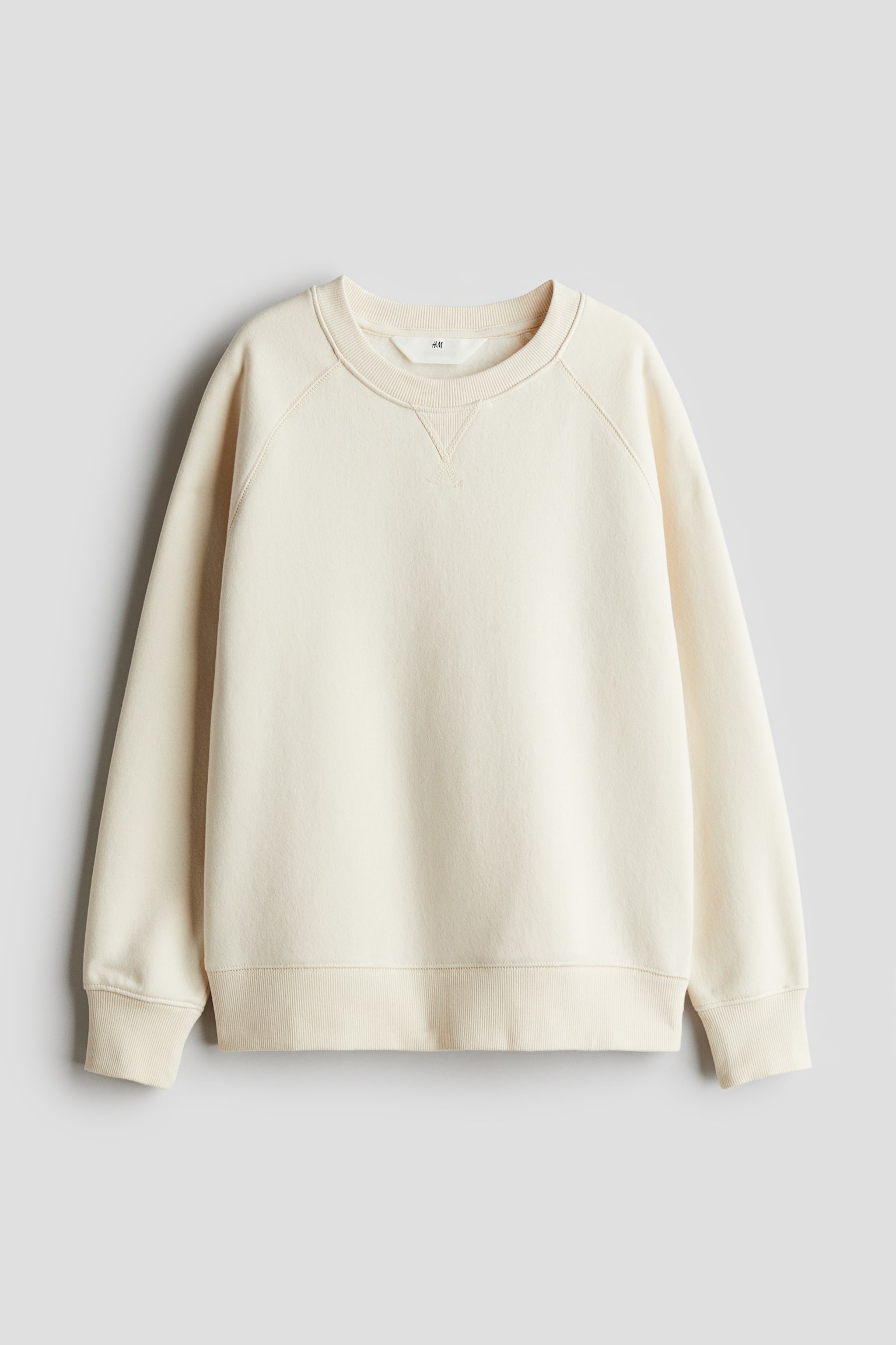 Crew-neck sweatshirt - Natural white/Navy blue - 1