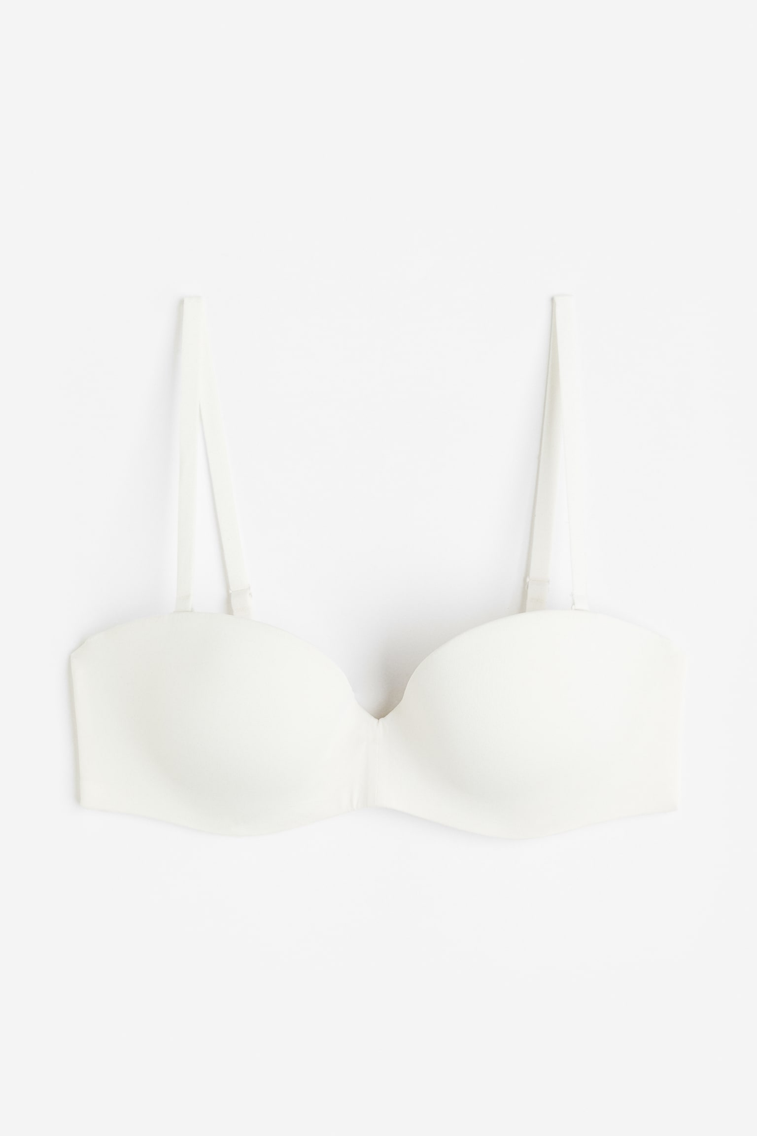 Padded Balconette Bra - White/Dark beige/Dark brown - 1