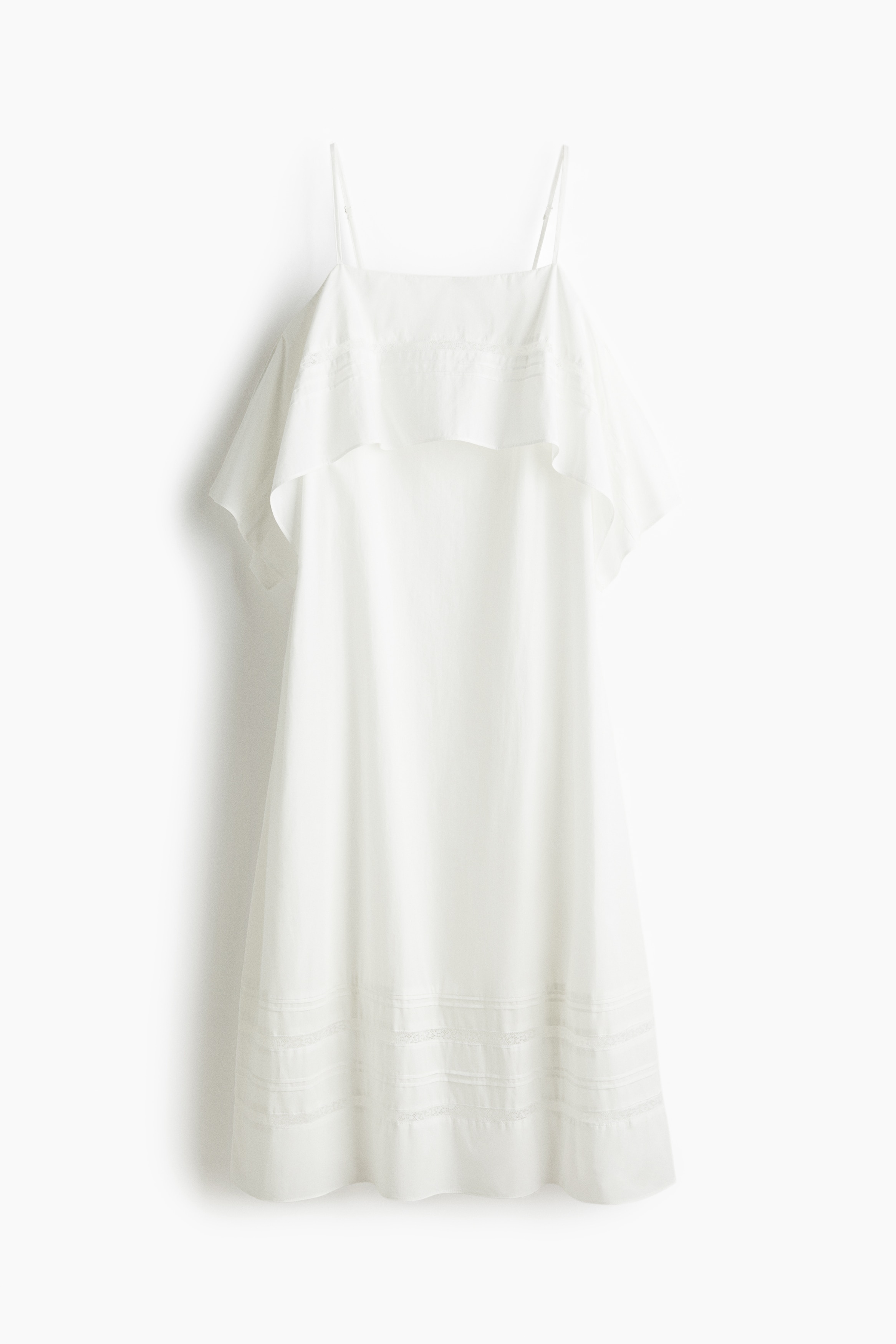 Cotton Strappy Dress - White/Black