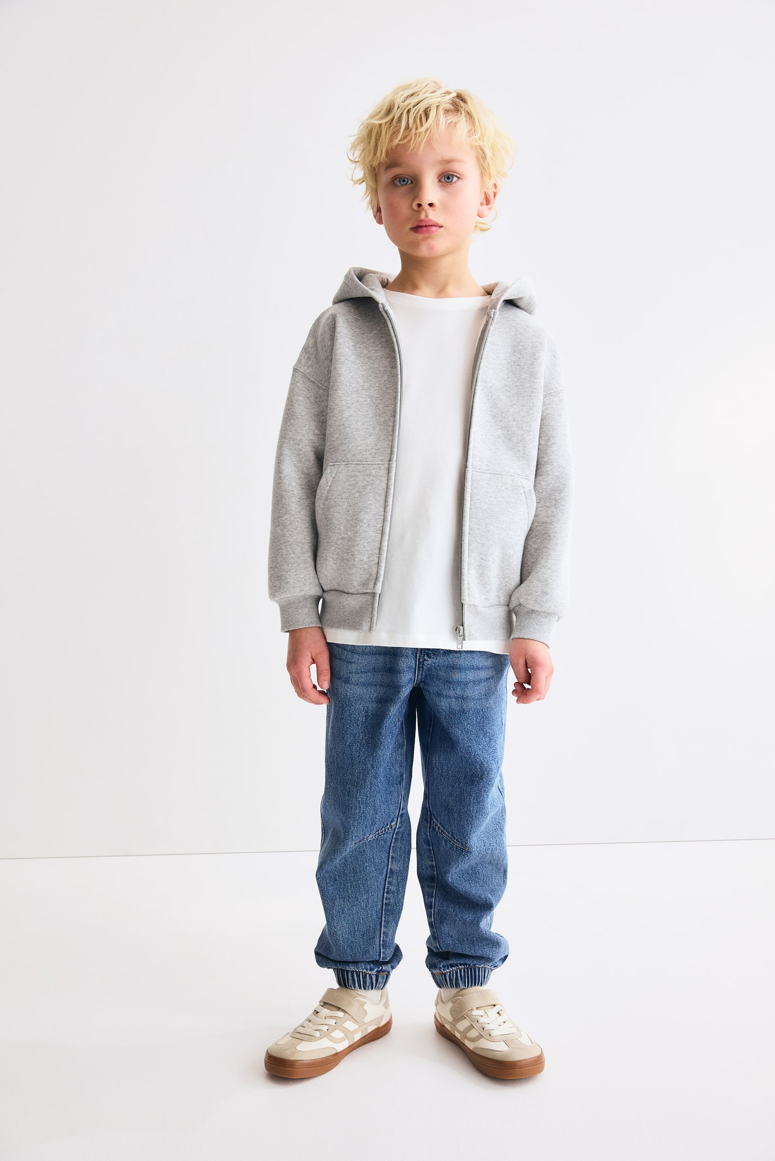 מכנסי טרנינג מג'ינס כותנה - כחול ג'ינס/כחול ג'ינס בהיר משופשף - 4