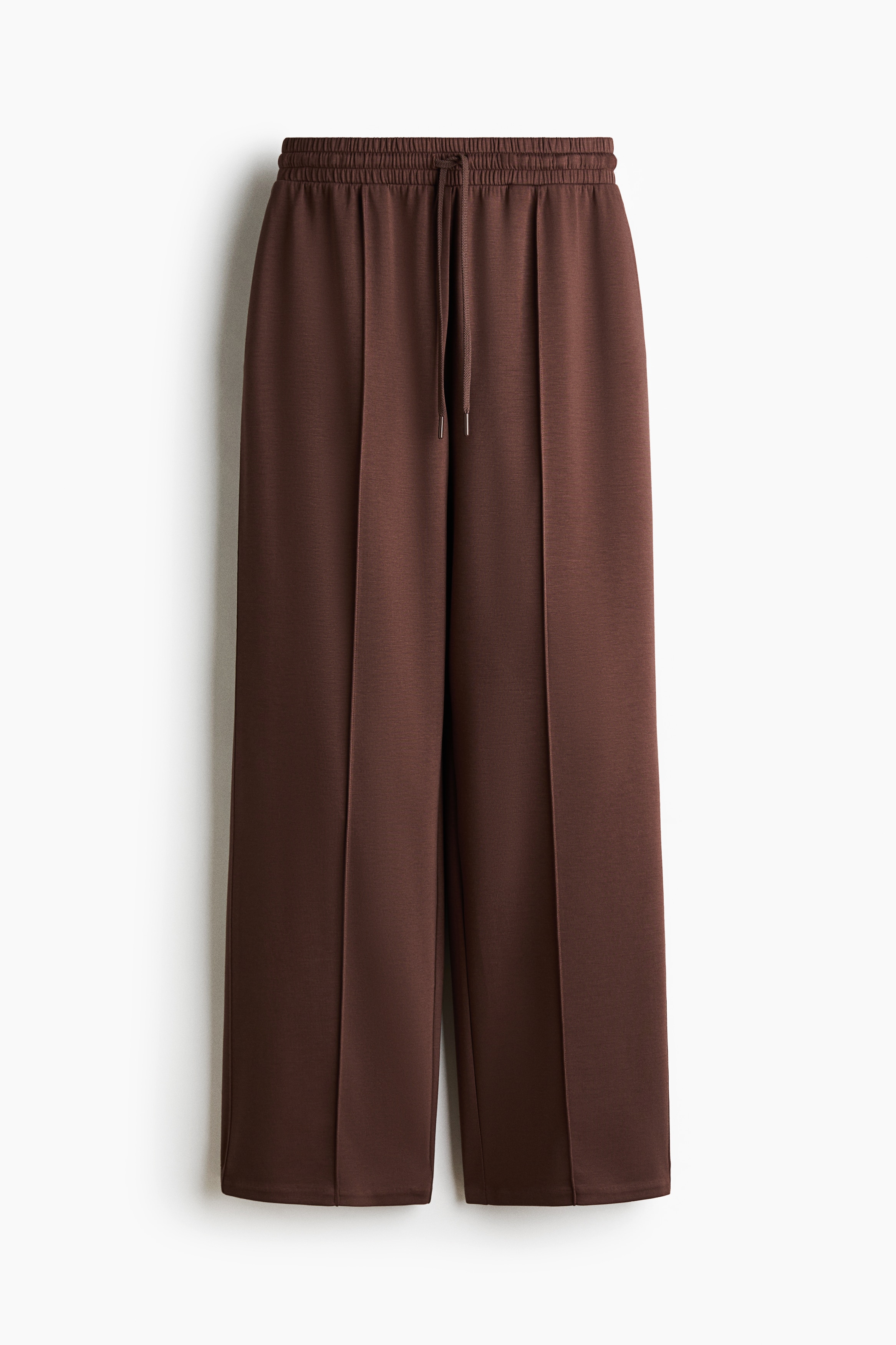 Wide Crease-Front Joggers - Brown/Black