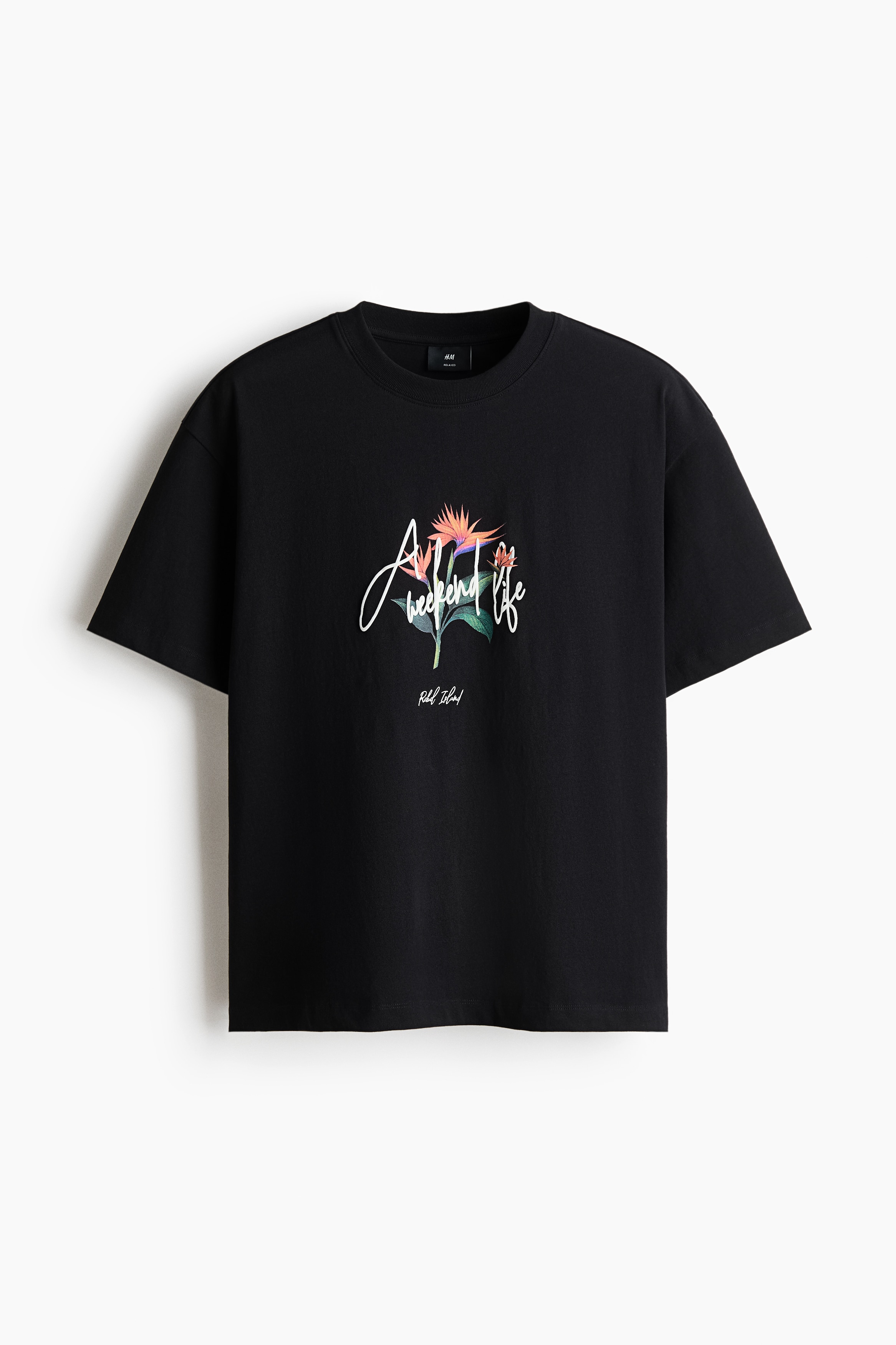 Relaxed Fit Printed cotton T-shirt - Black/A Weekend Life/Brown/A Weekend Life