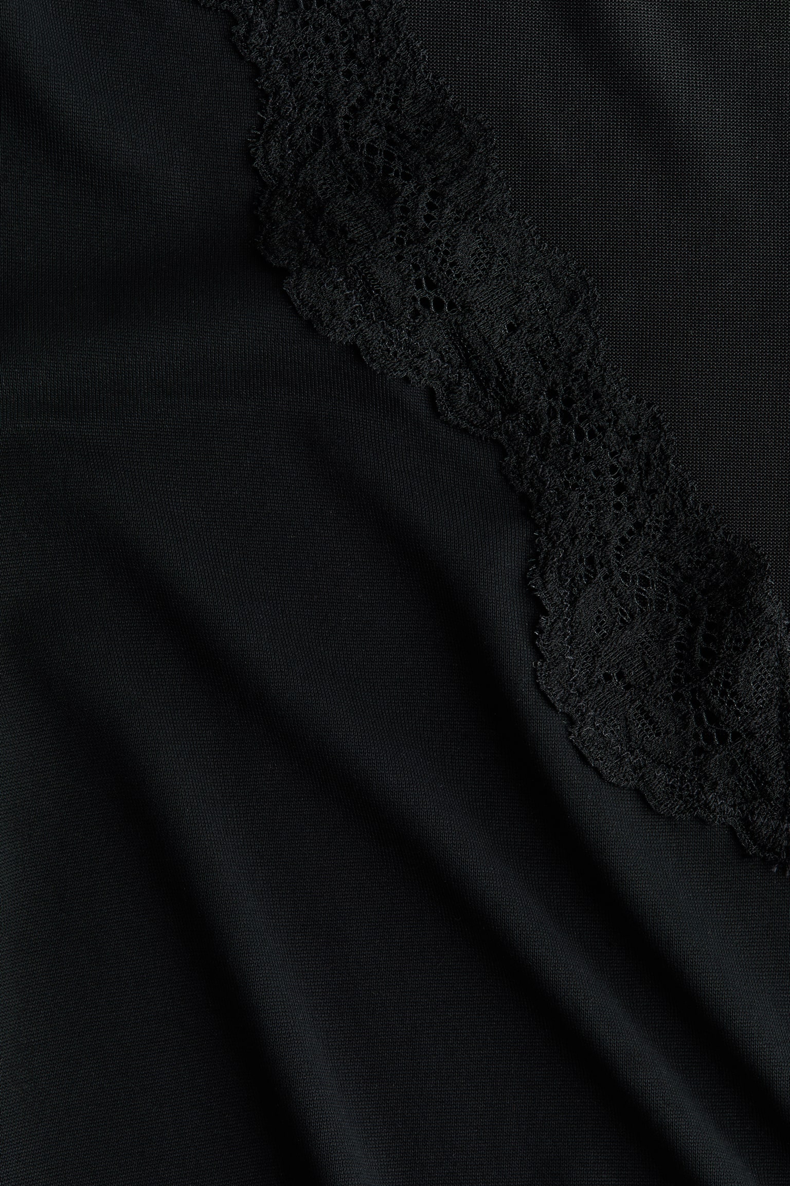 Женский топ H&M Long-Sleeved Top with Lace Trim, цвет: Чёрный — фото 5