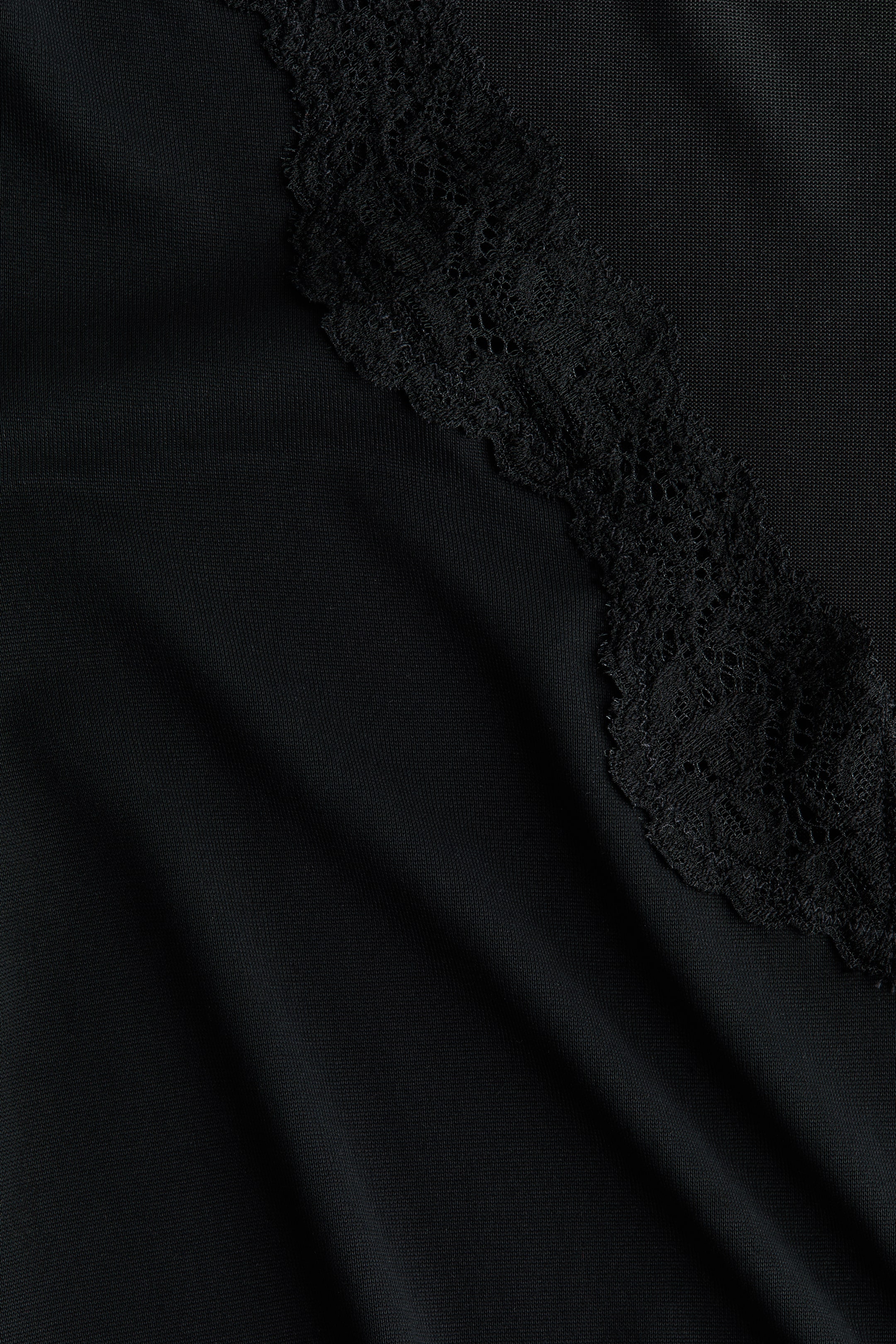Long-Sleeved Top with Lace Trim