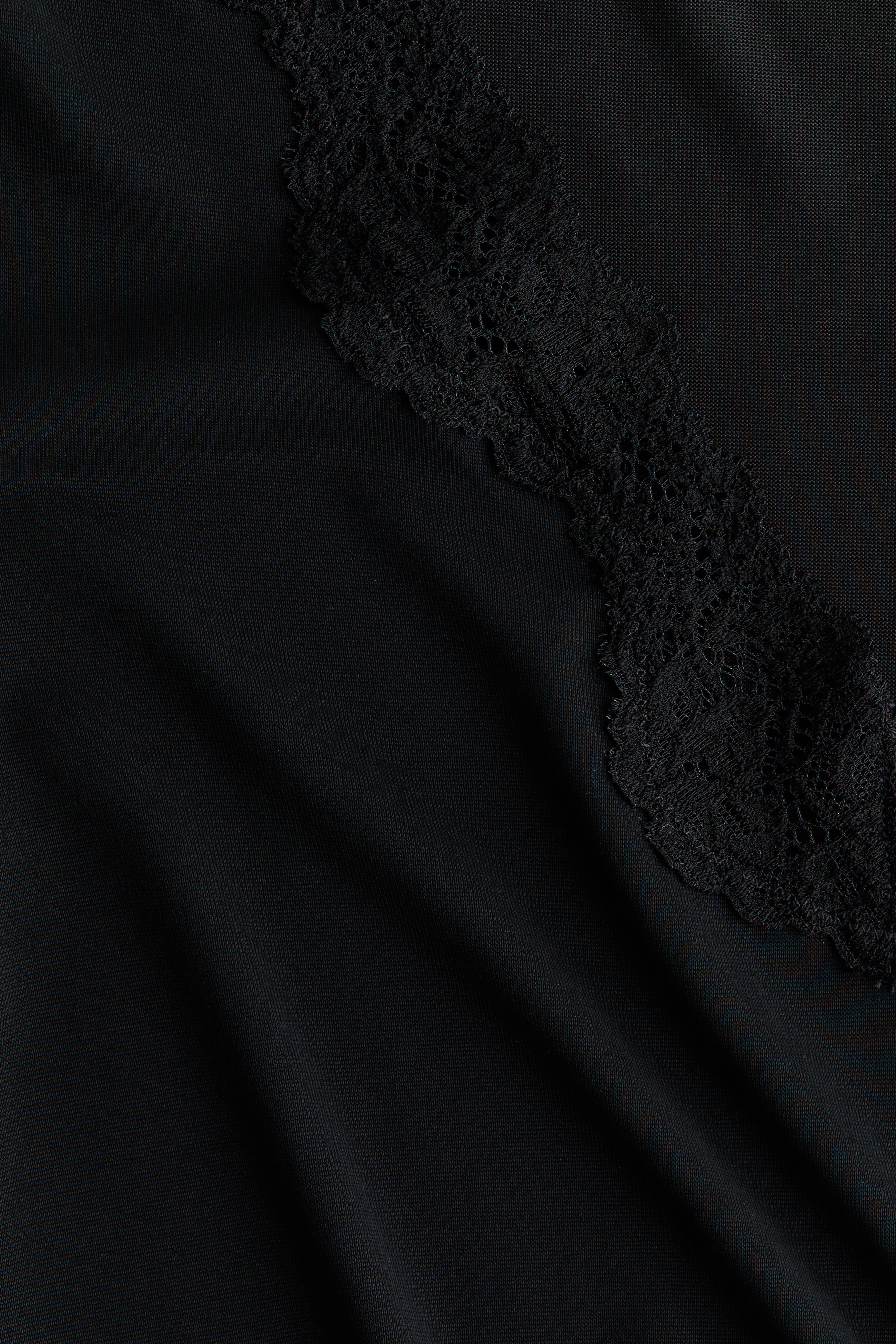 Long-Sleeved Top with Lace Trim