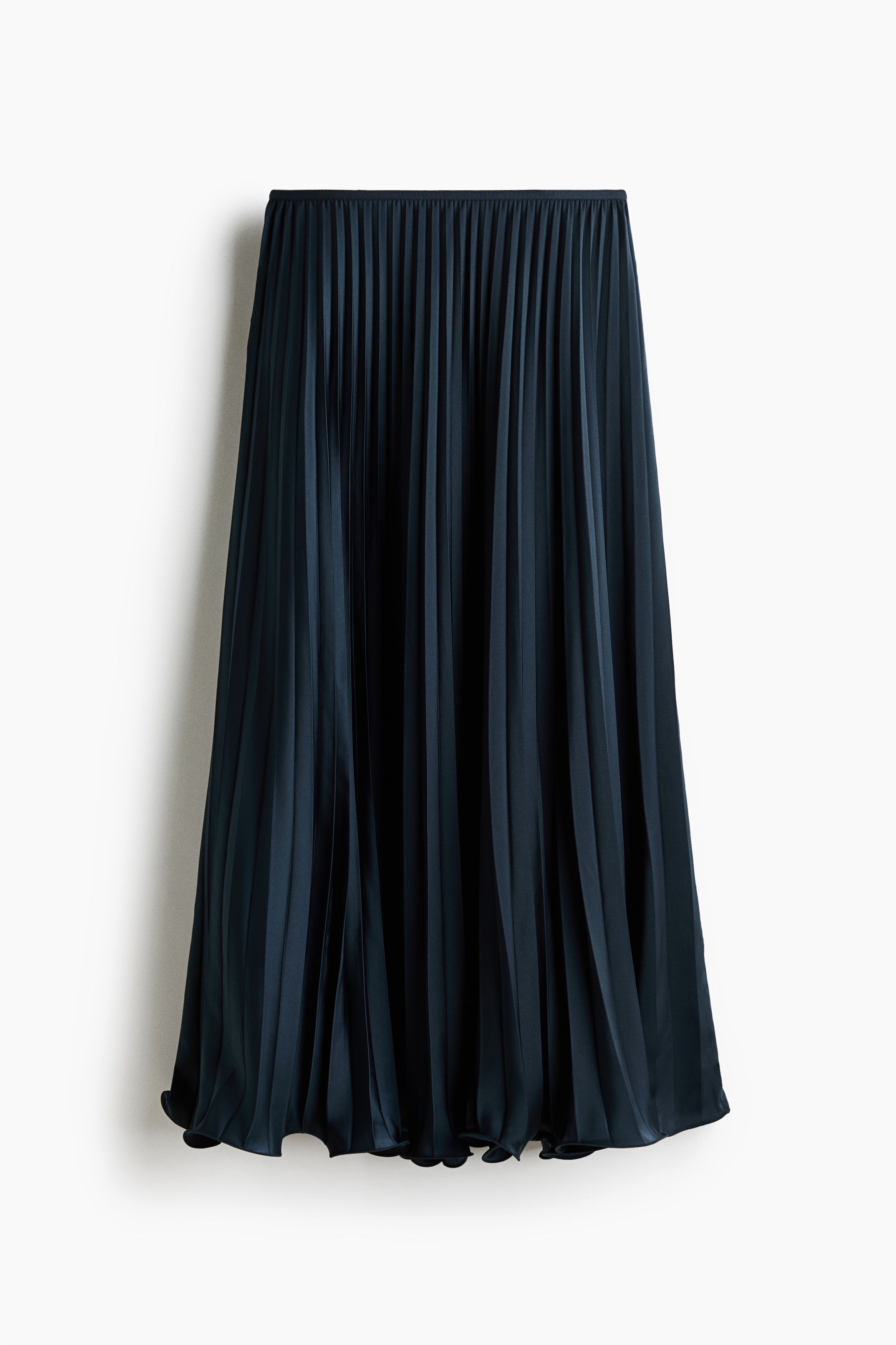 Pleated maxi skirt - Dark steel blue/Burgundy