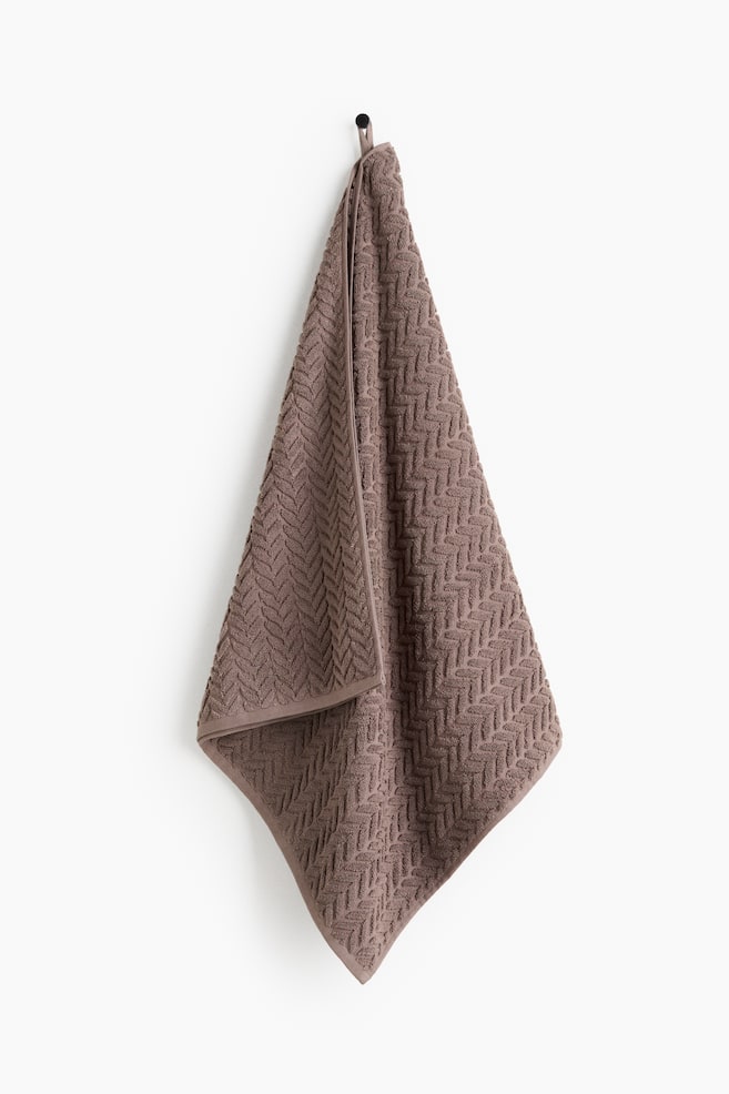 Textured bath towel - Mole/Cream/Dusty blue/Light greige - 1