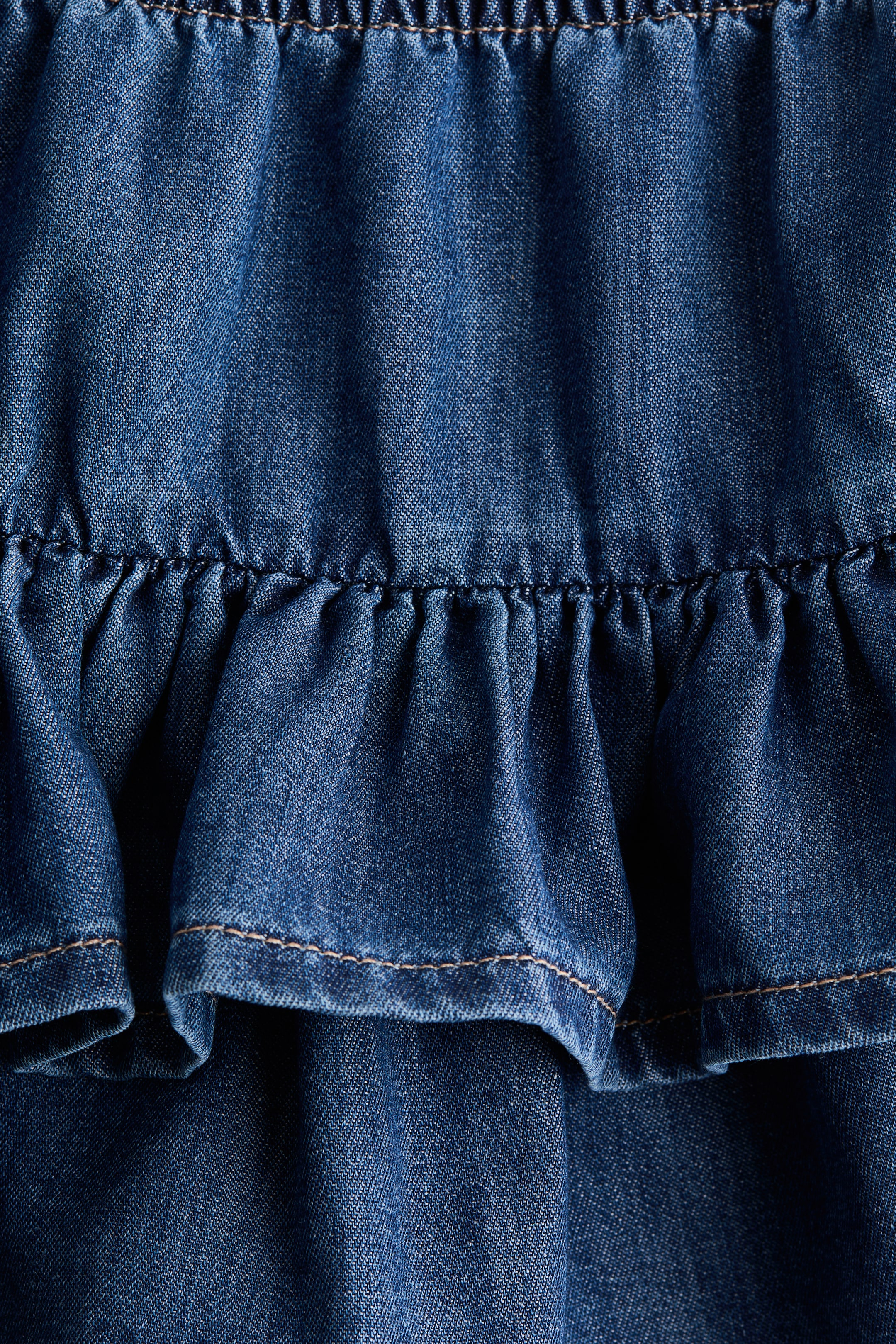 Tiered Denim Skirt