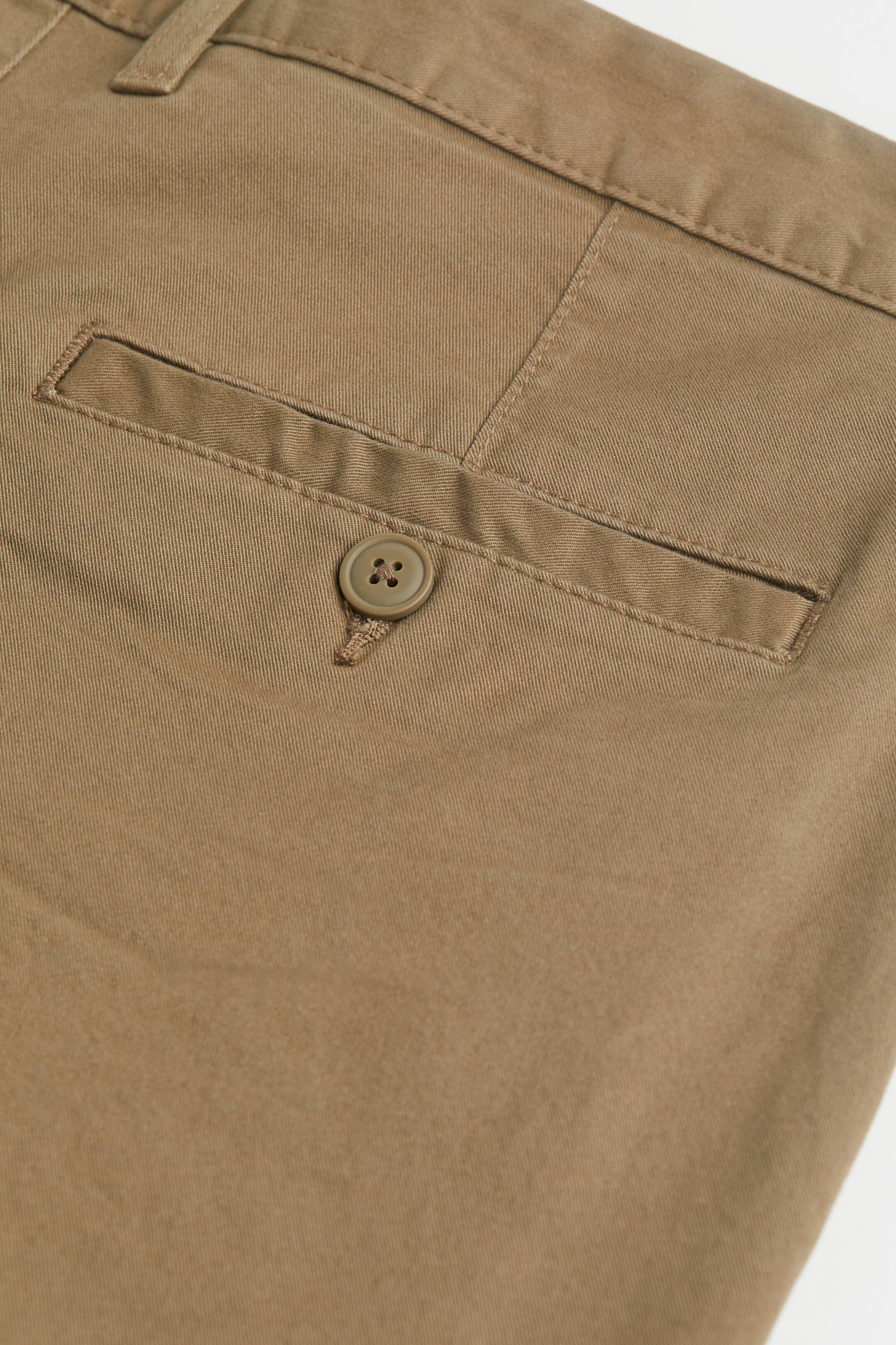 Regular Fit Cotton chinos - Khaki green - Men | H&M GB