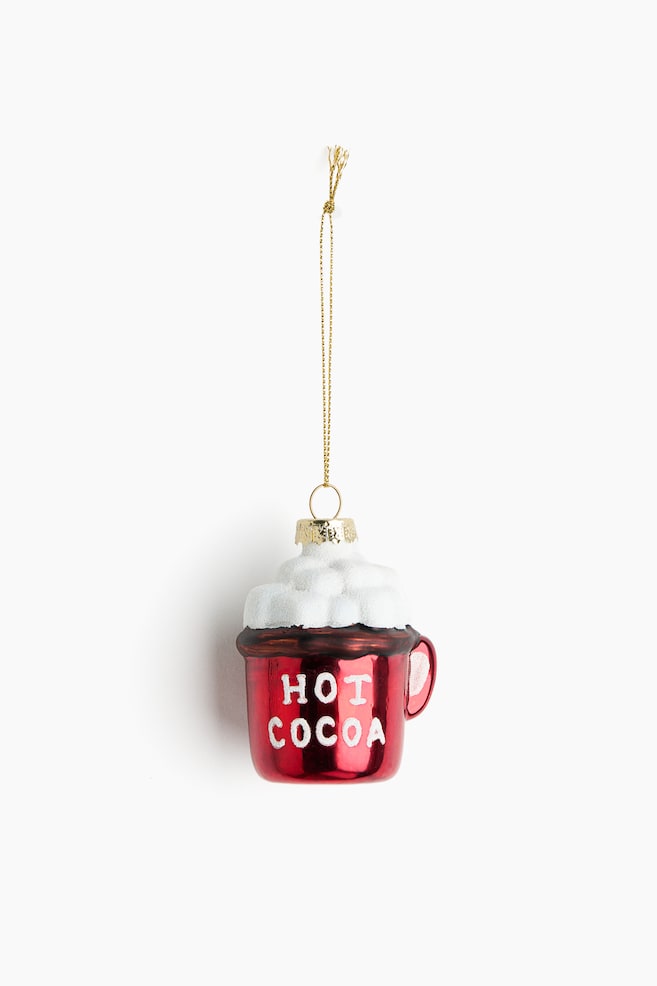 Juldekoration i glas - Röd/Varm choklad/Mörkbeige/Hus/Guld/Skidor/Guld/Lift/Vit/Skridsko/Silver/Mokabryggare/Silver/Kaviarburk/Guld/Mössa med tofs/Guld/Boots/Mörkbeige/Croissant/Vit/Tumvante/Silver/Kaffekopp - 1