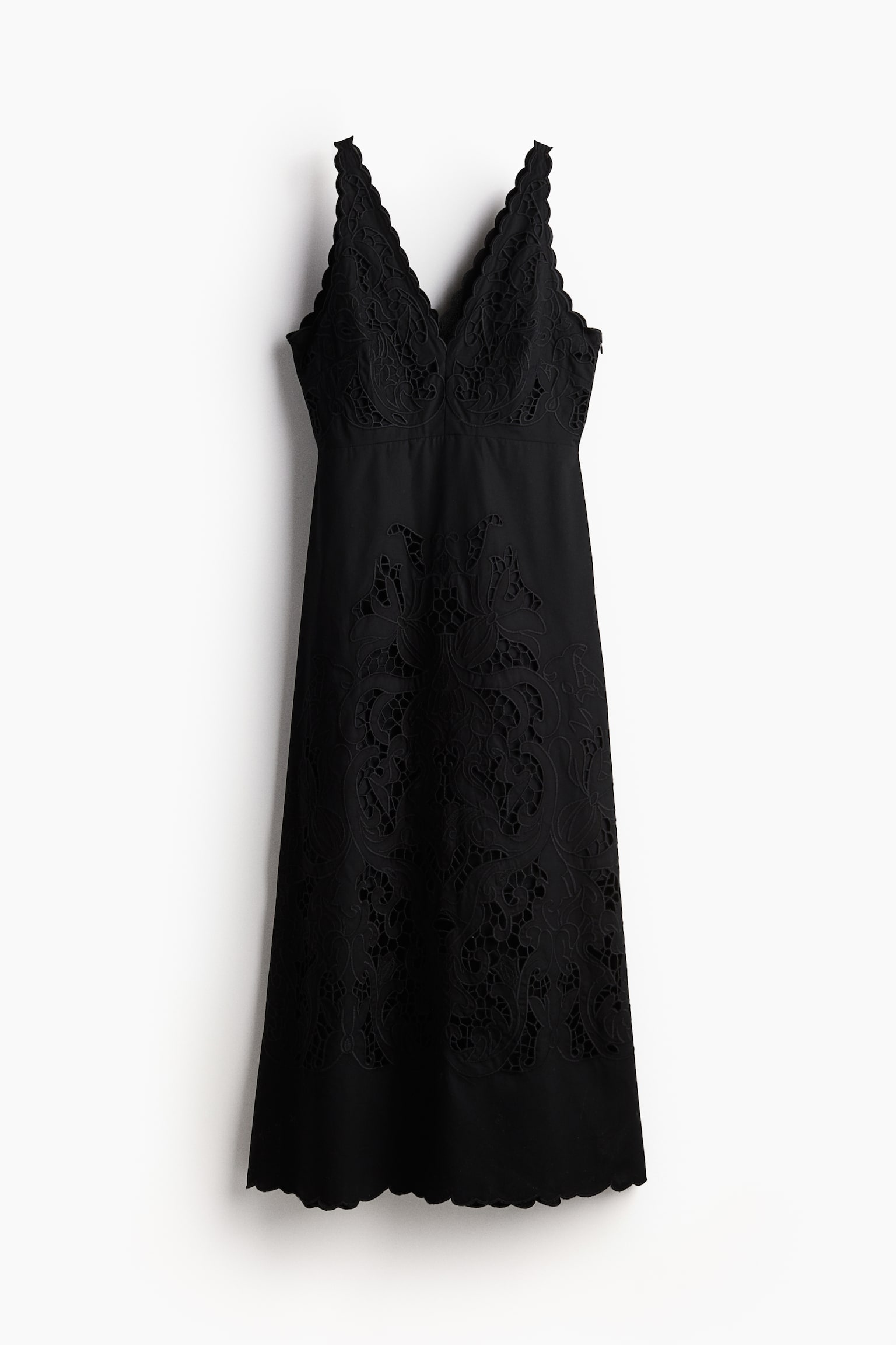 Broderie Anglaise Dress - Black/White - 2