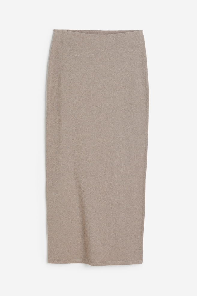 Slit-hem pencil skirt - Dark beige/Brick red - 2