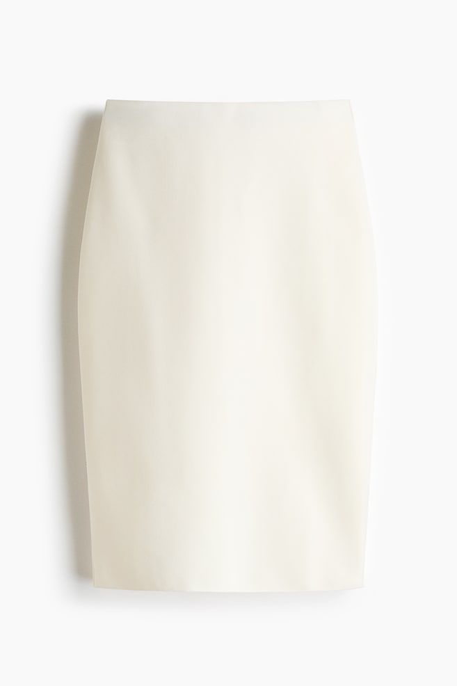 Jersey Pencil Skirt - Cream - 1