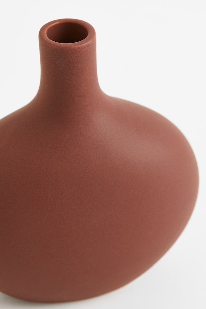 Lille vase i stentøj - Rustbrun - 3