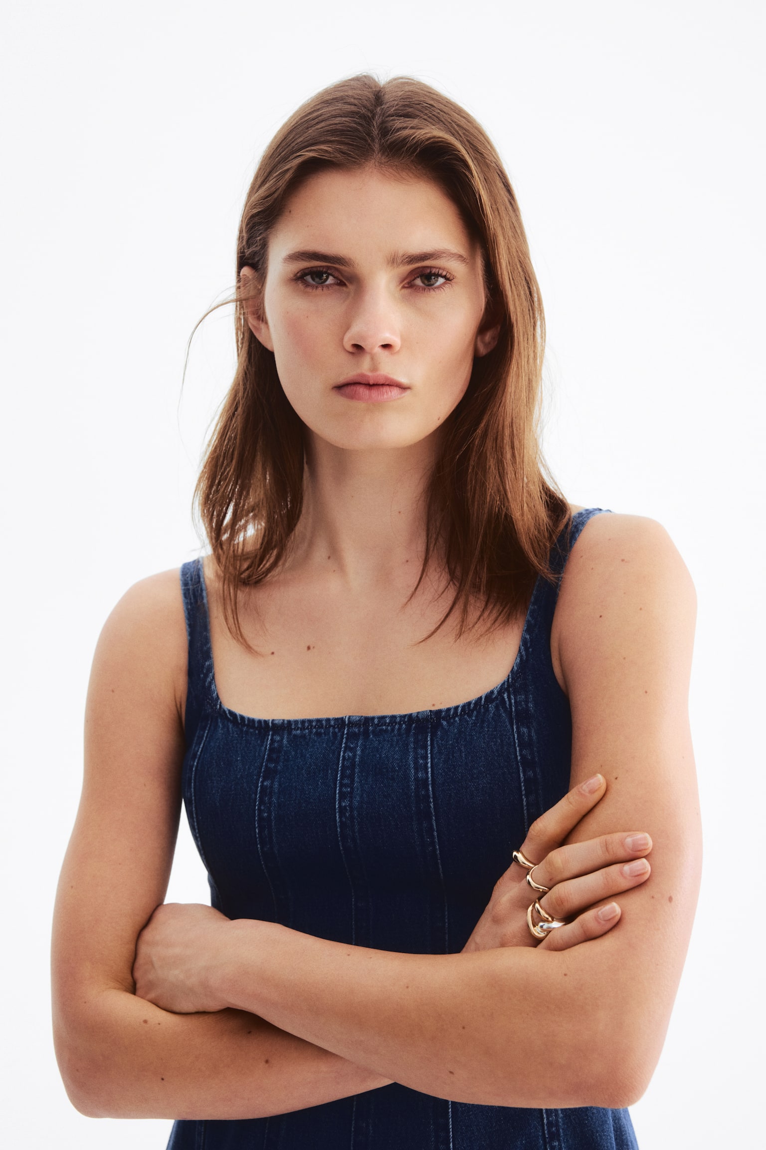 Denim midi dress - Denim blue/Light denim blue - 5