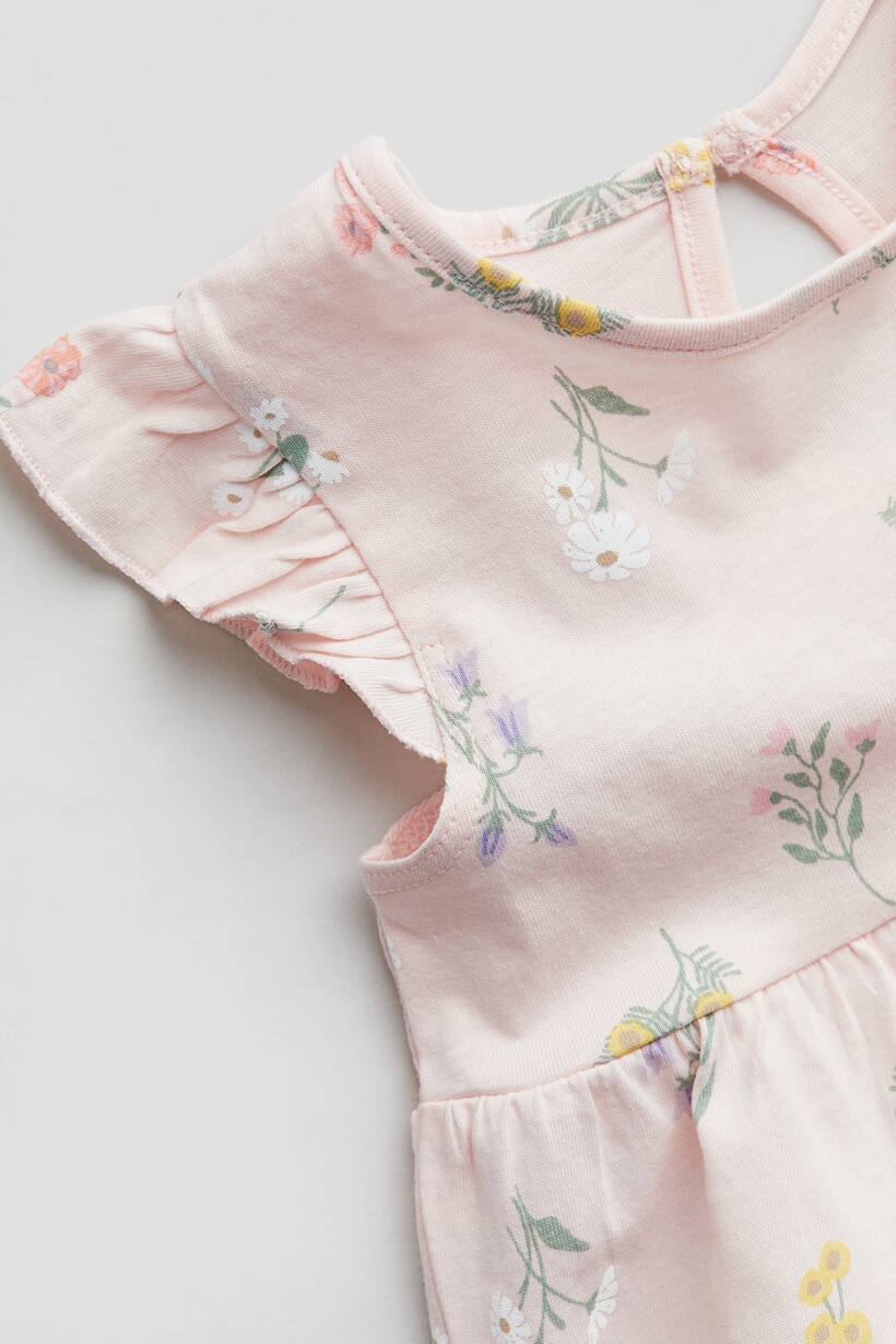 6-8Y Light Pink Floral Cotton Dress - H & M main image 1