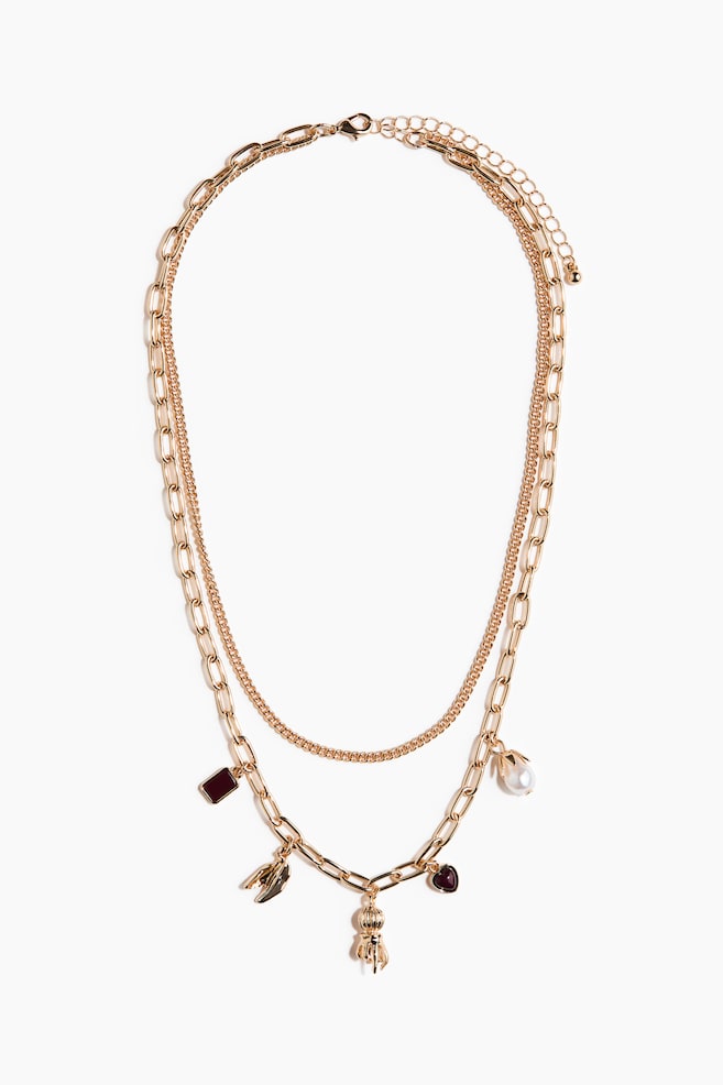 Double-Strand Necklace - Gold-colored - 1