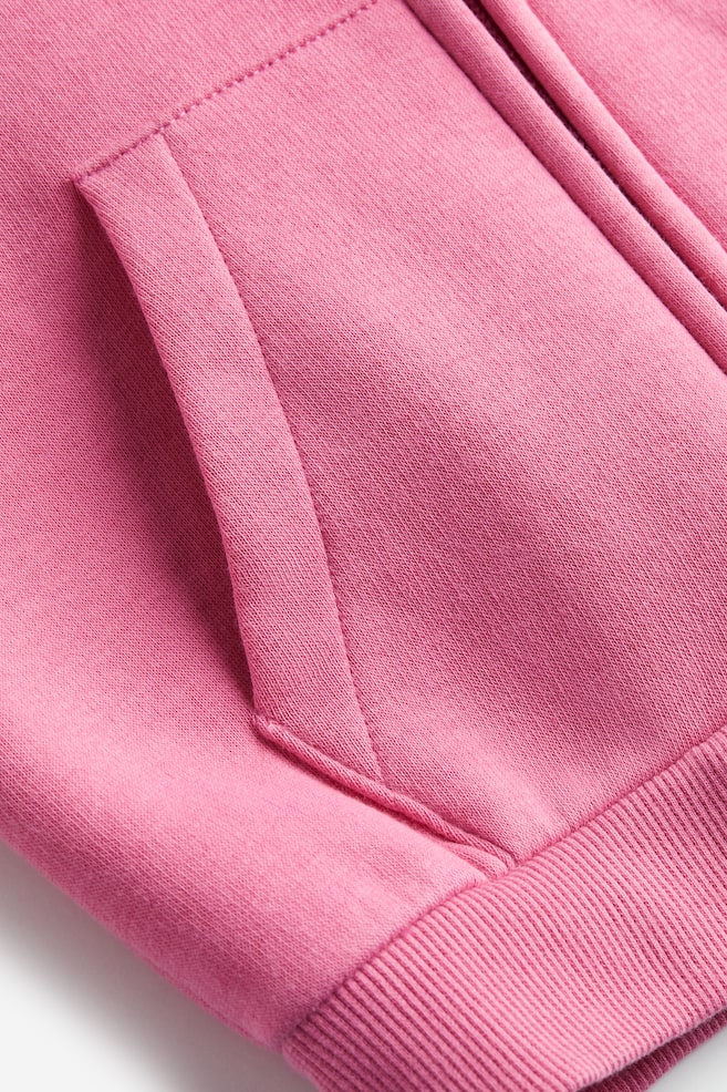 Zip-through hoodie - Pink/Light grey marl/Light pink/Light beige/Hearts - 3