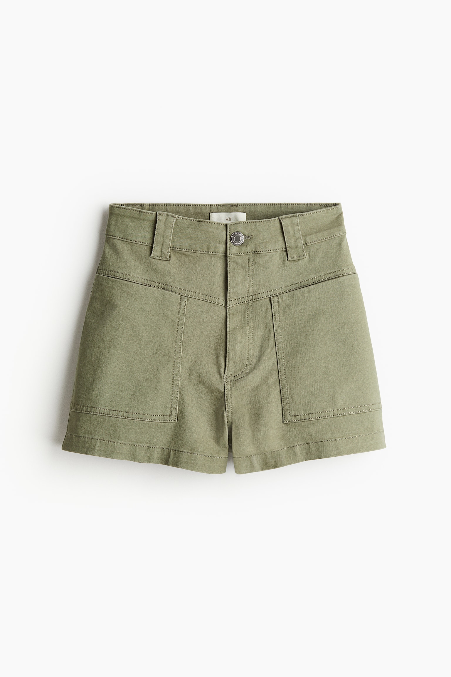 Twill cargo shorts - Khaki green/Beige - 2