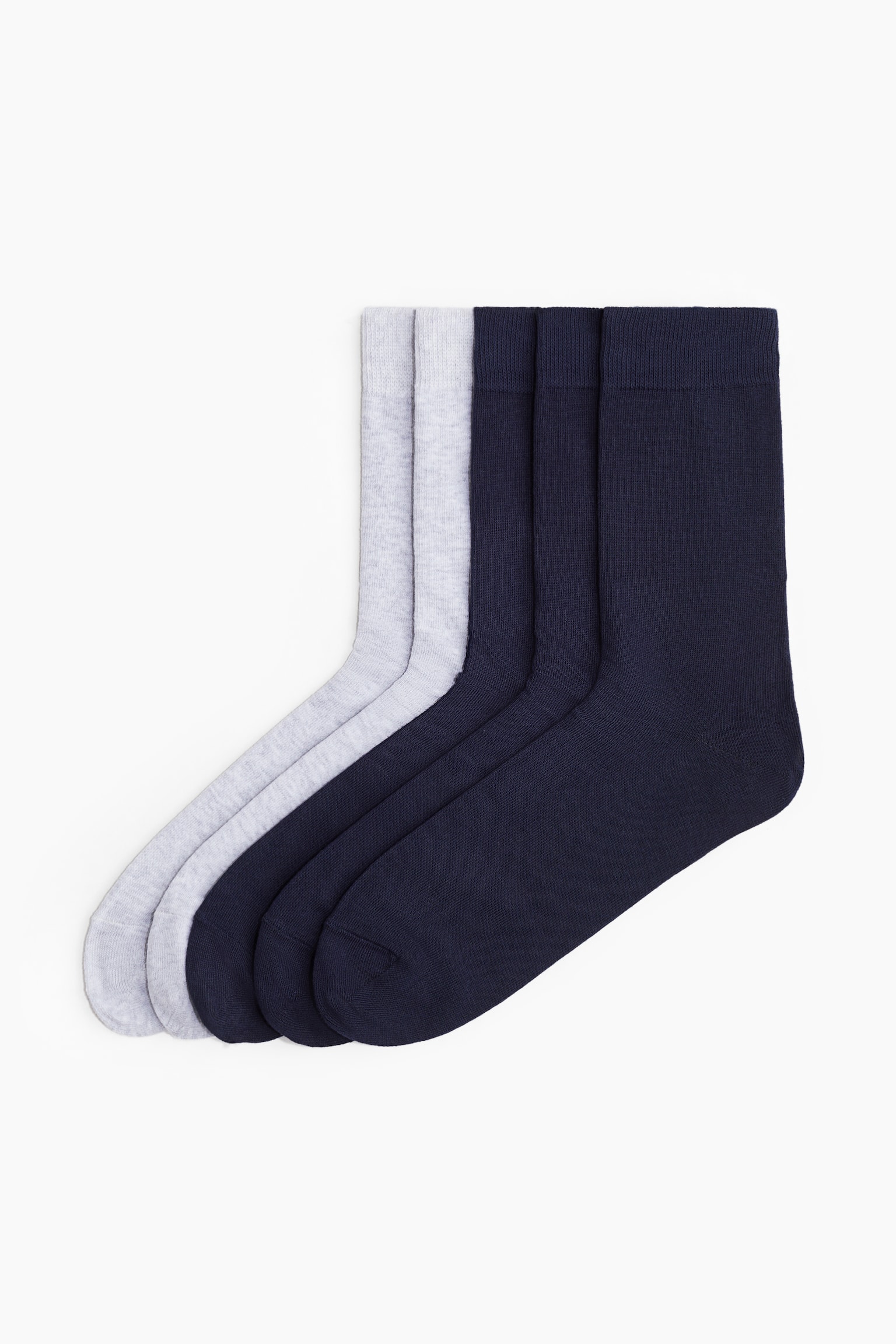 5-pack socks - Navy blue/Grey marl/Light grey/Dark grey/White/Burgundy/Black/Black/Black/Grey/Blue - 1