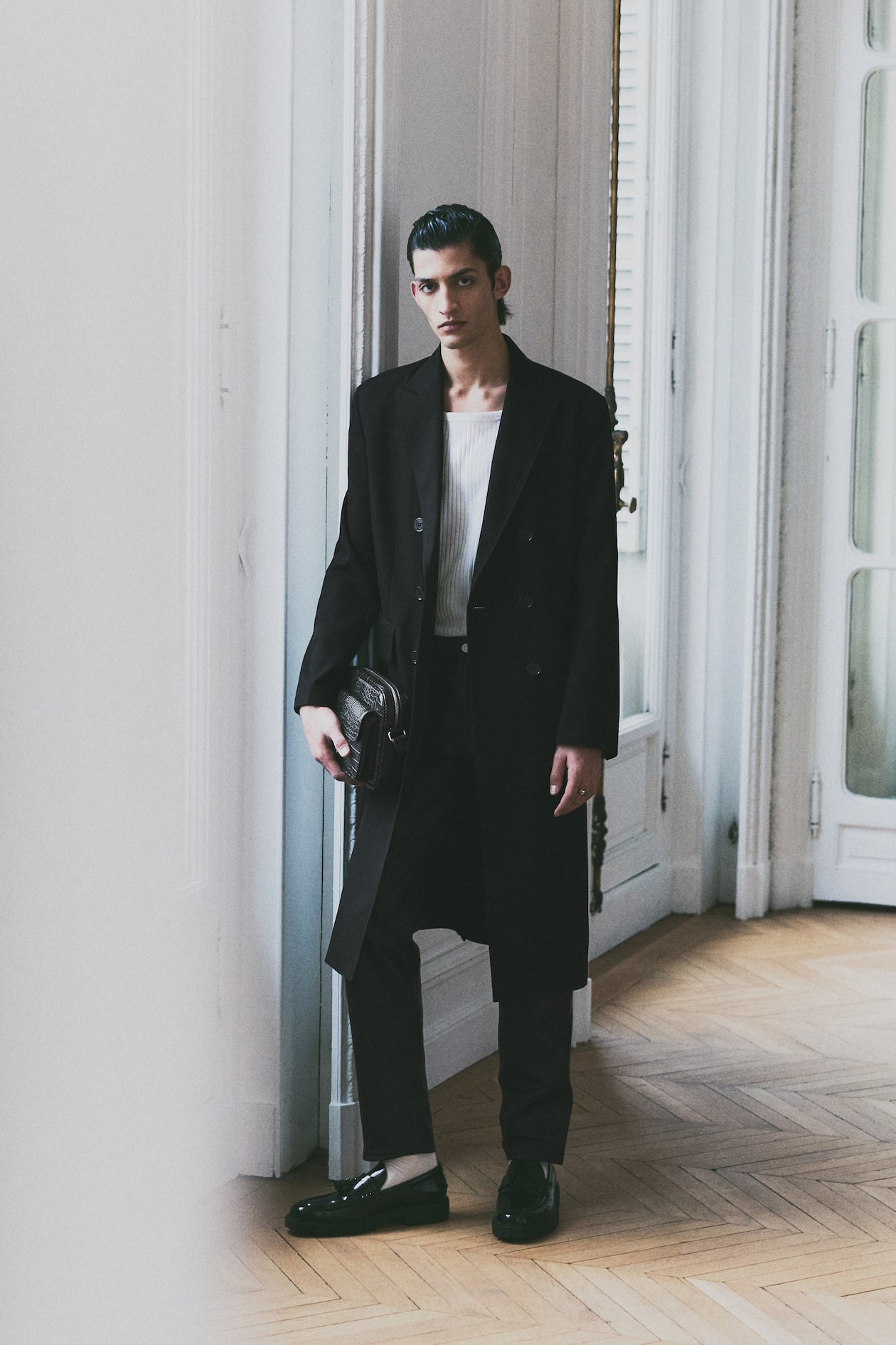 Abrigo cruzado de sarga Relaxed Fit Negro HOMBRE H&M ES