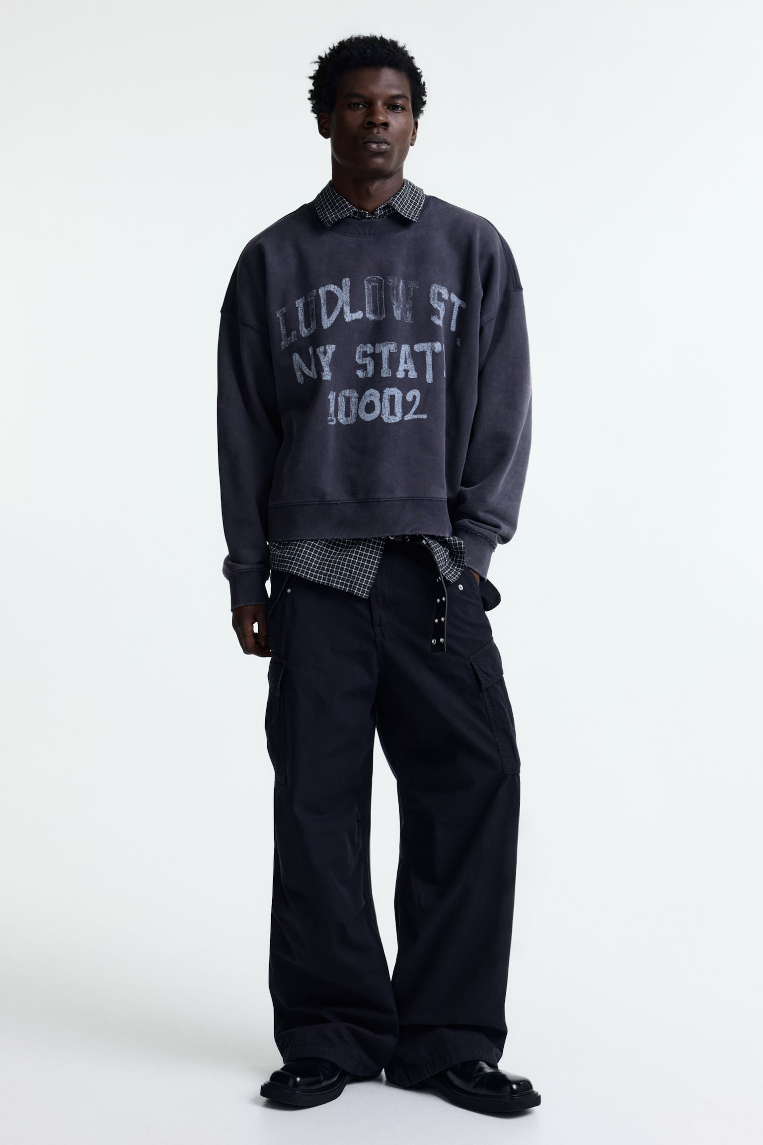 Oversized Fit Printed sweatshirt - Dark grey/Ludlow St/Dark blue/Orchard St - 6