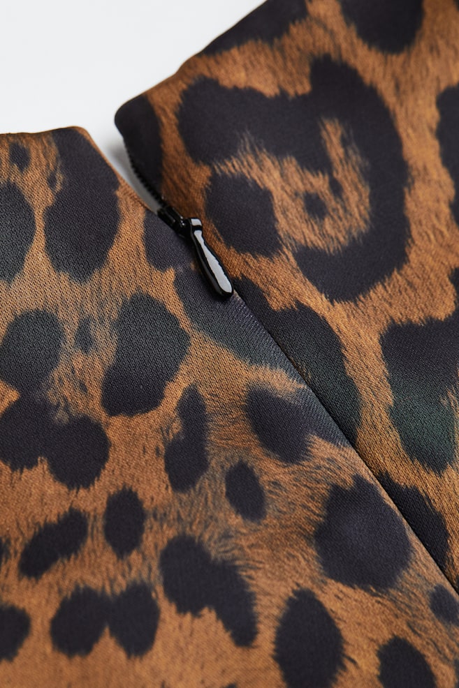 Long-sleeved blouse - Brown/Leopard print/Light beige - 7