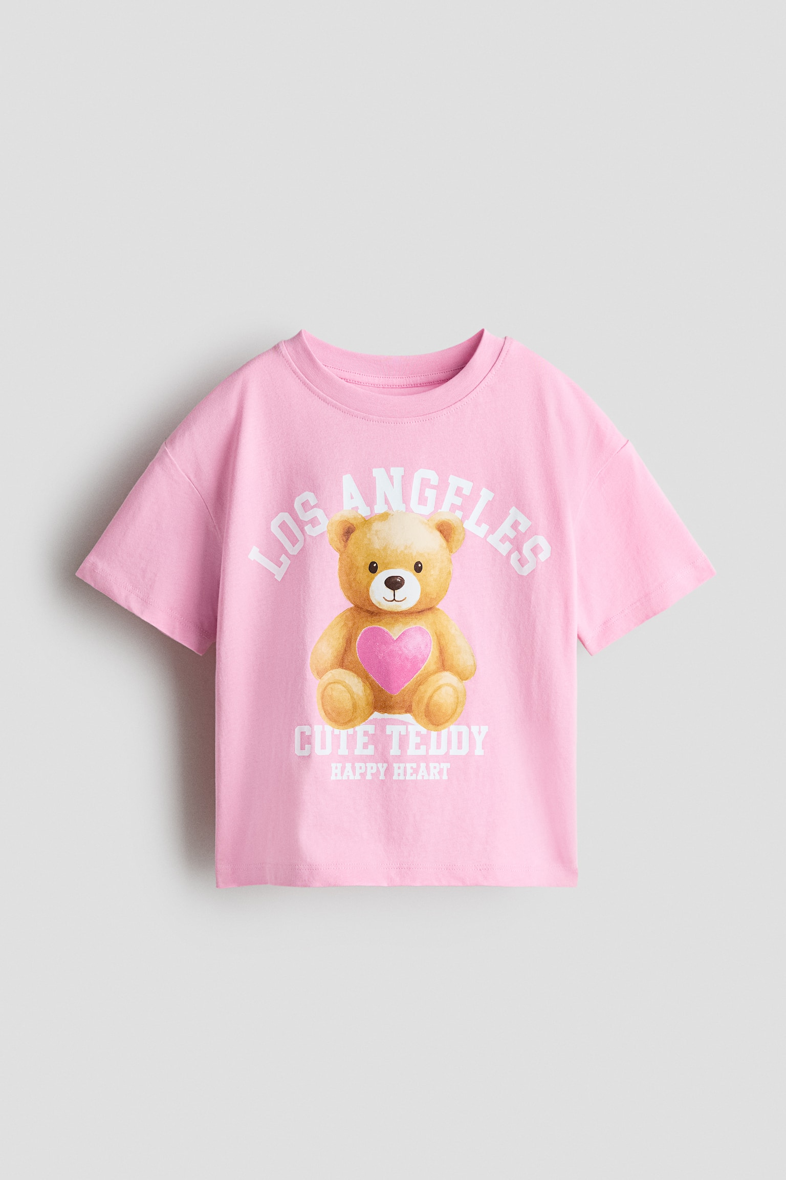 Camiseta estampada - Rosa/Oso de peluche