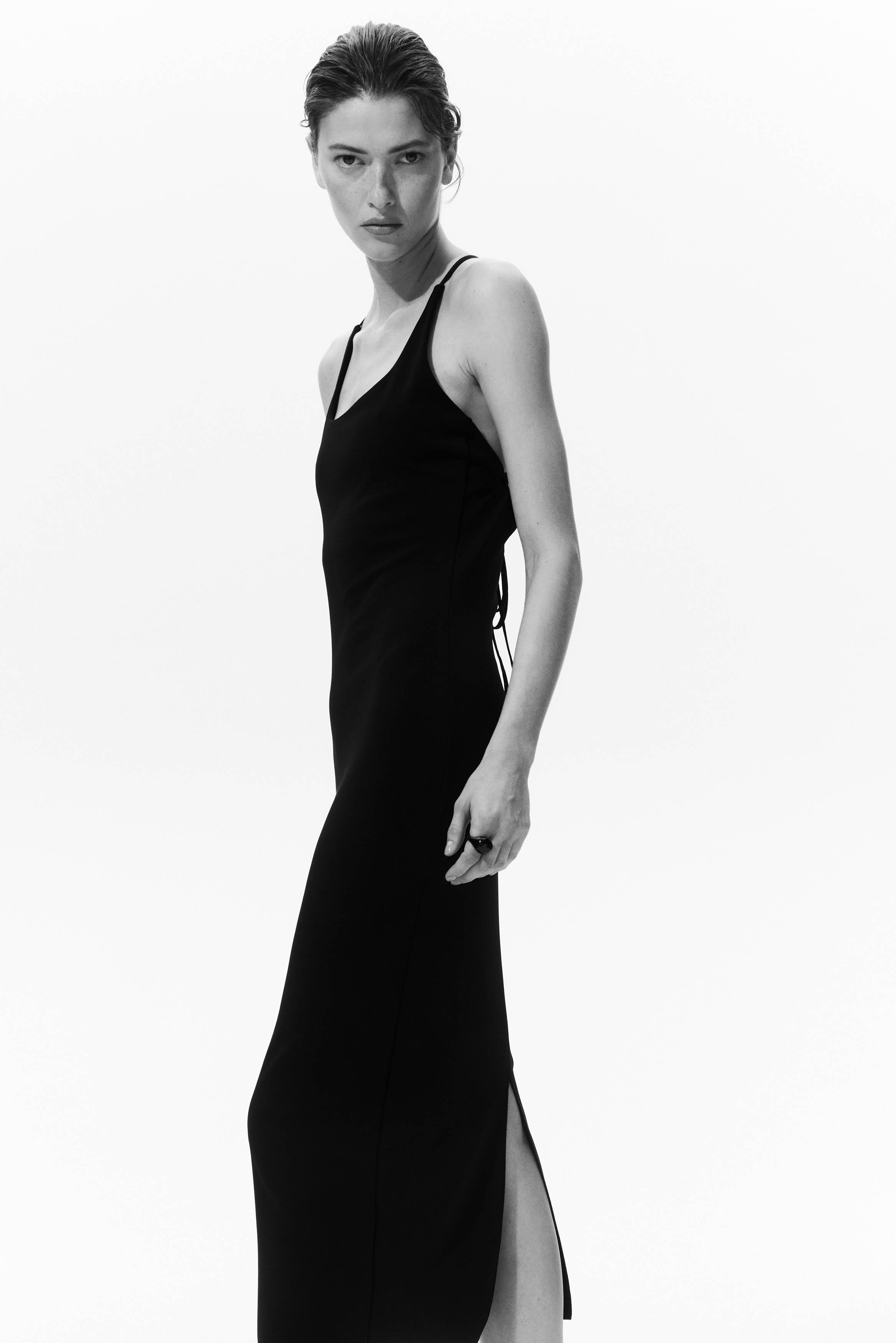 bloomingdales petite formal dresses Elegant Long Sleeved Lace Slim Fit Black Formal Dress main image 0