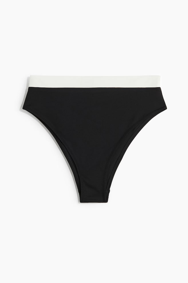 Bas de maillot High Waist Cheeky - Noir/Bleu foncé/blanc/Marron foncé - 1