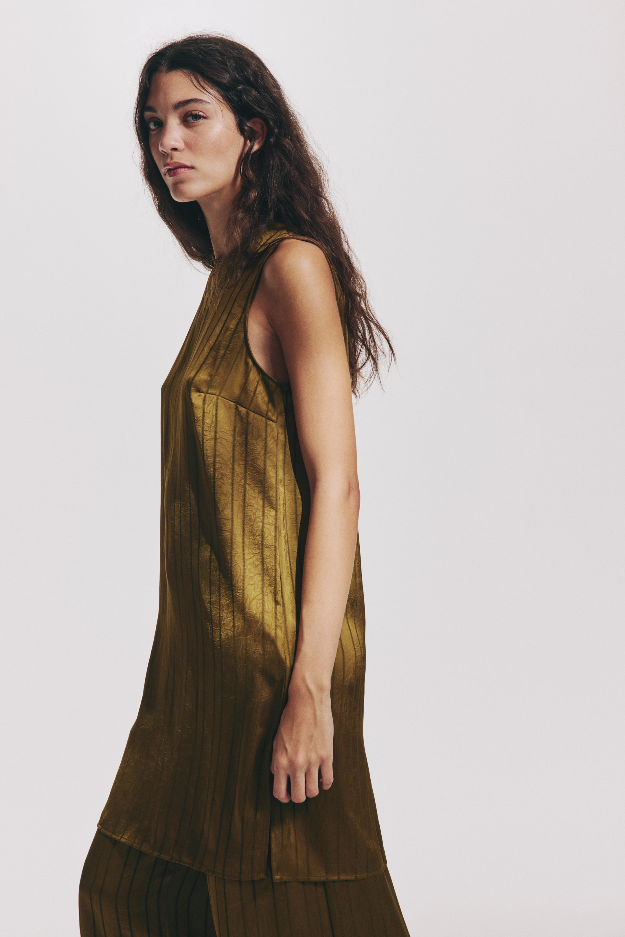 View larger image: Shift dress - Golden olive - Ladies | H&M IN 1