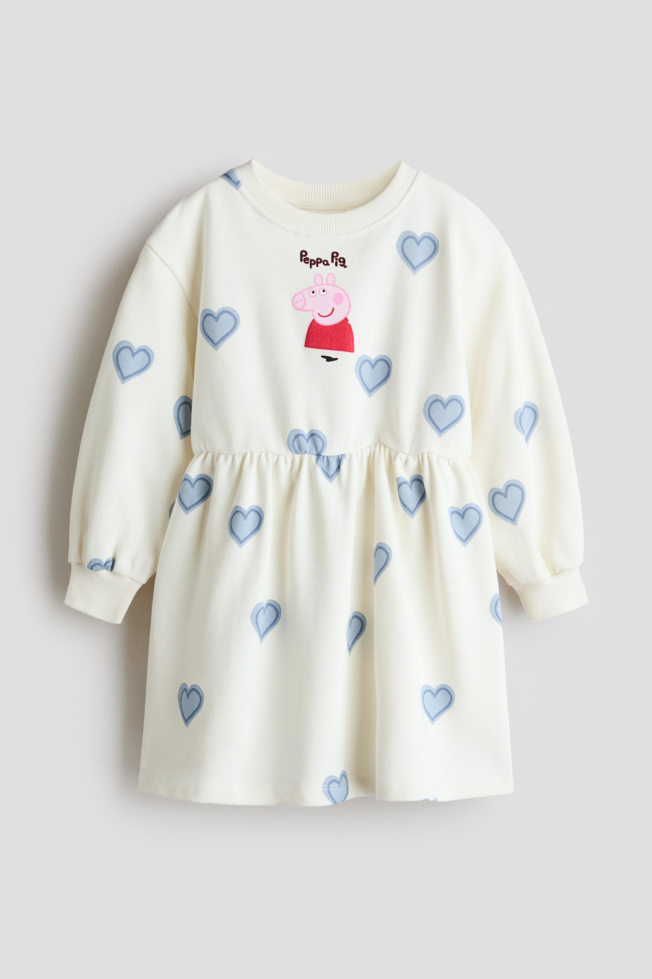View larger image: Printed sweatshirt dress - Ivory/Peppa Pig - Kids | H&M 1