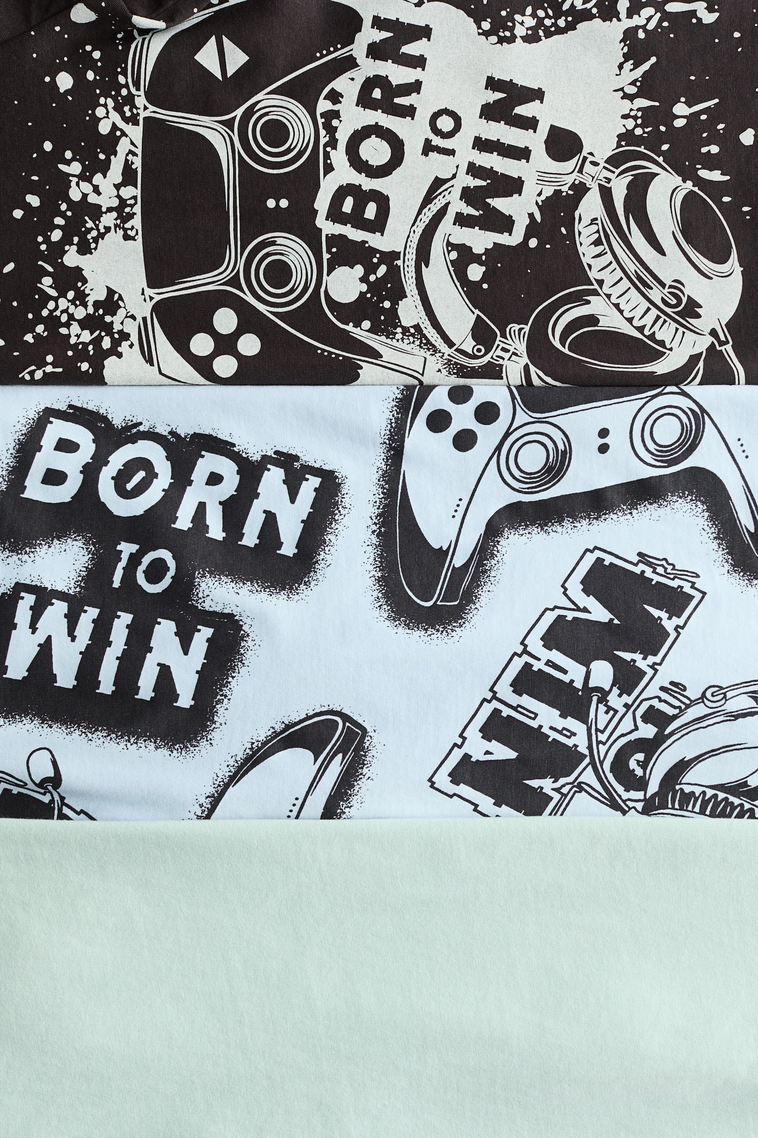 3-pack cotton T-shirts - Dark grey/Gaming/Grey/Game controllers/Blue/Championnats Du Monde/Light beige/NASA - 2