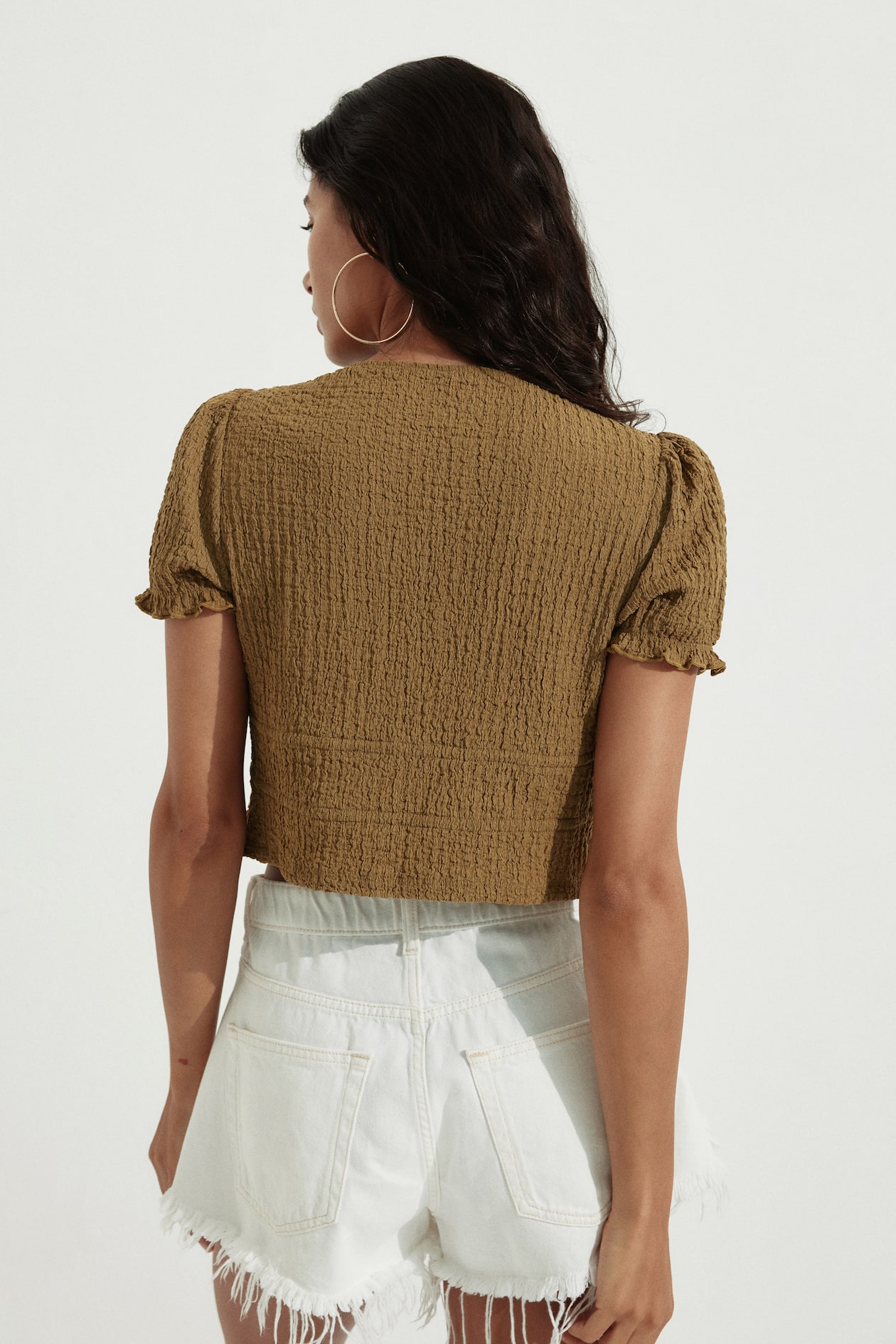 Crinkled Tie-Front Top - image 4