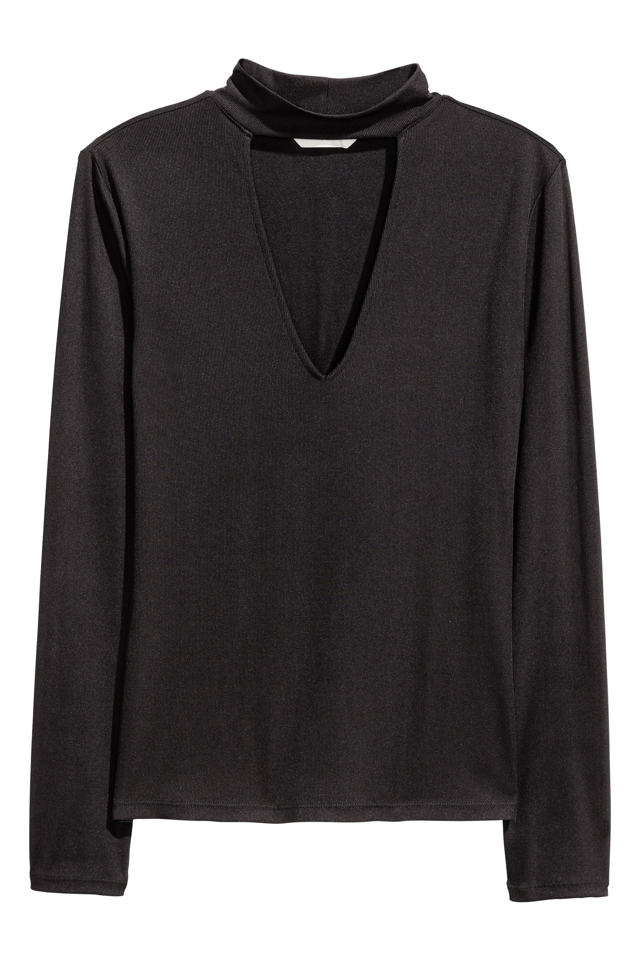 Ver imagen más grande: Top con cuello perkins - Negro - MUJER | H&M ES 1