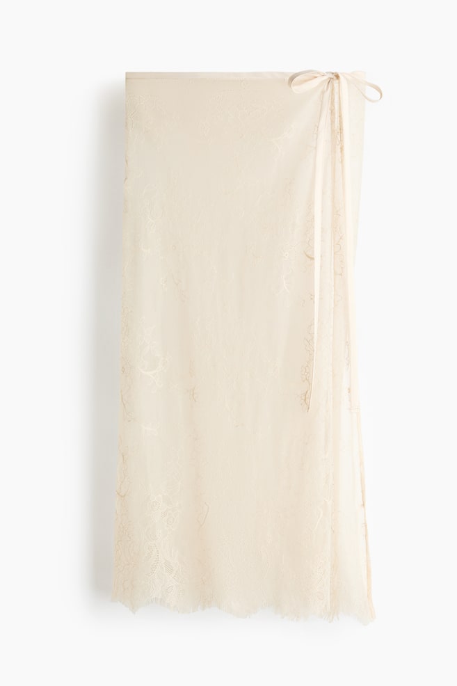 Lace Hip Scarf - Light beige - 1
