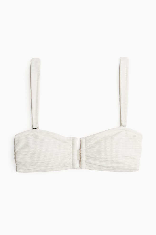 Top bikini a fascia imbottito - Bianco/Nero - 2