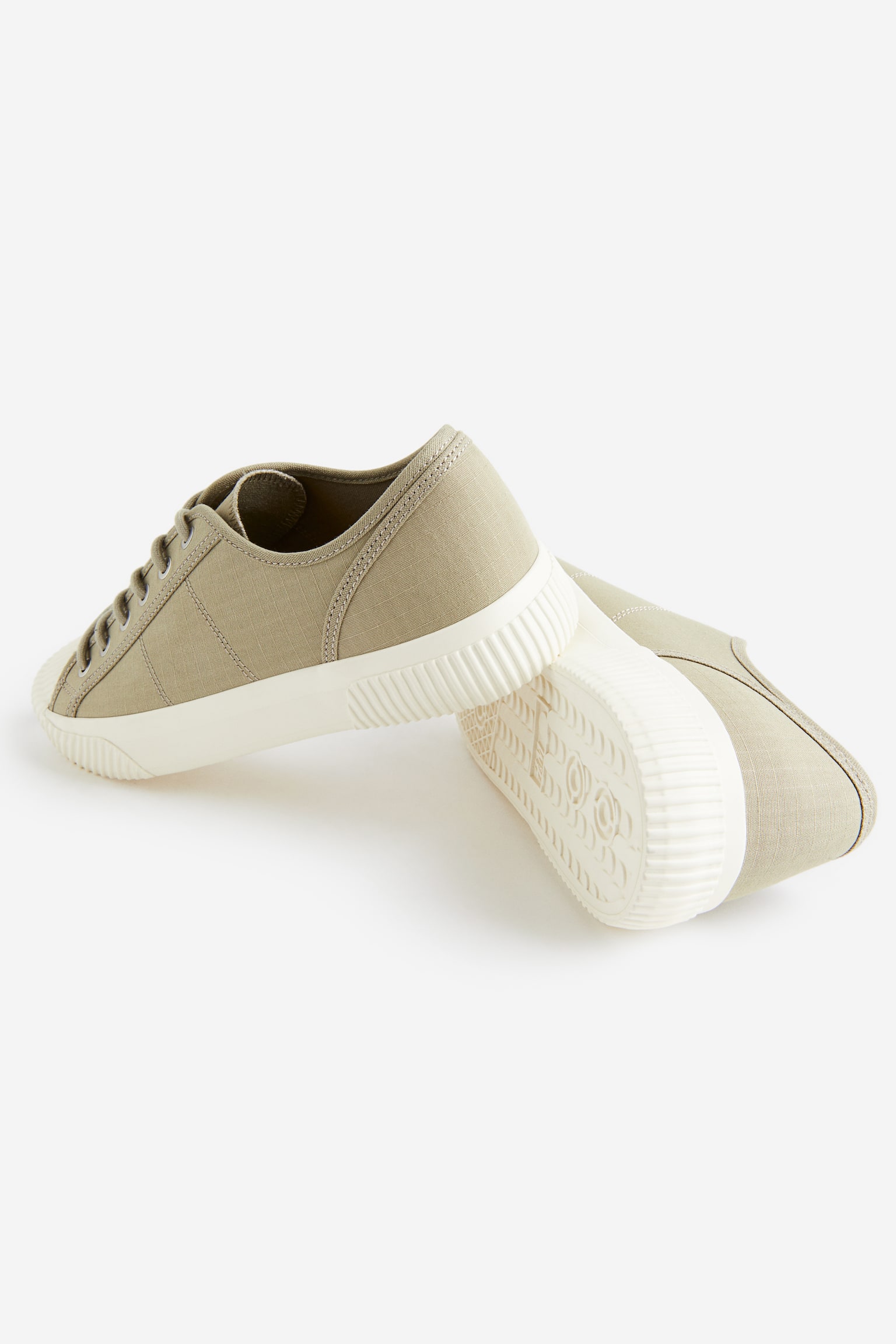 Canvas Sneakers - Khaki green/Navy blue/Cream/Beige - 2