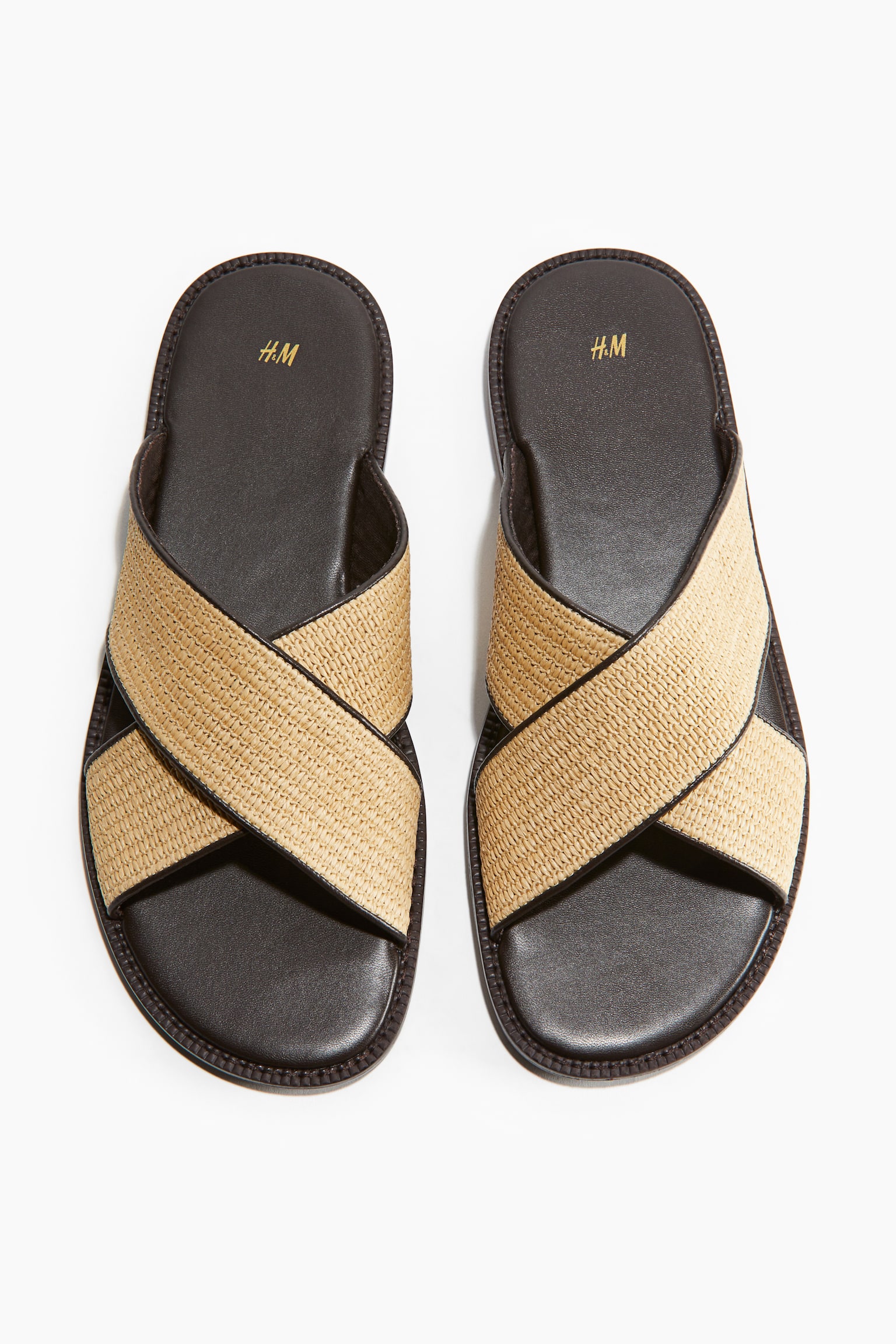 Crossover Strap Sandals - Beige - 3