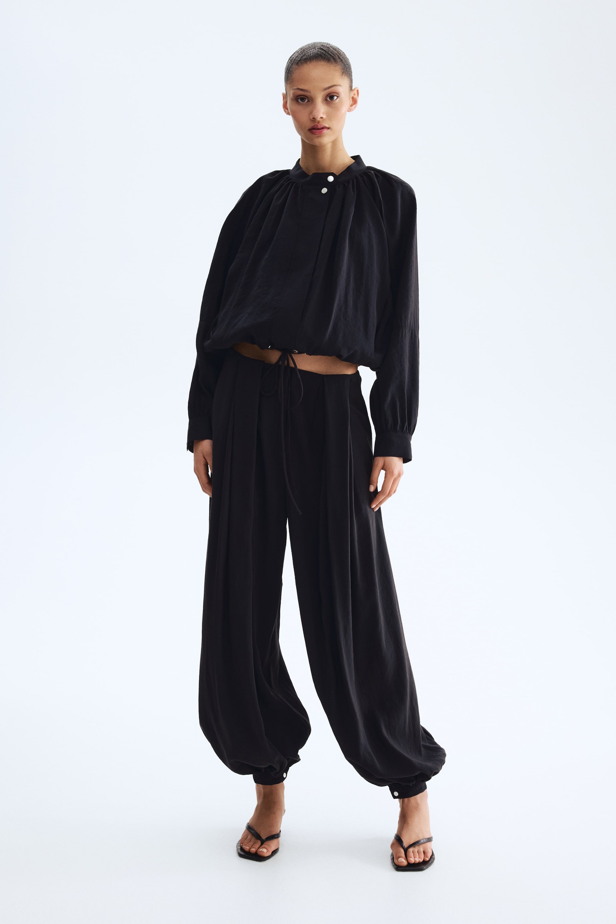Женские куртки H&M Balloon-Sleeved Modal Jacket — фото 4