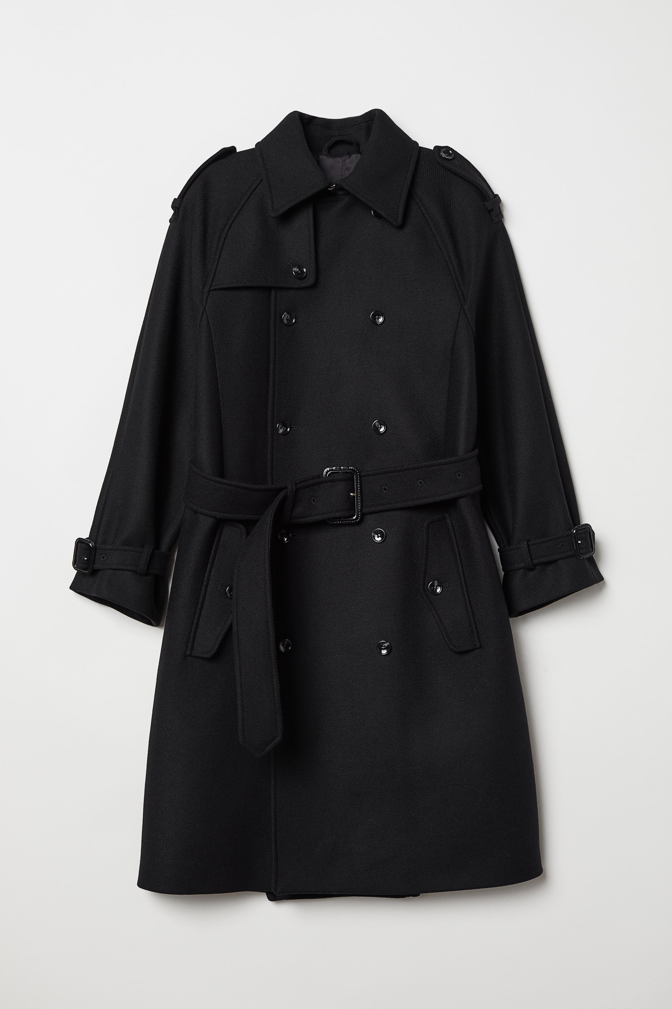 ウール ダブルブレストコート - ブラック - レディース | H&M JP
