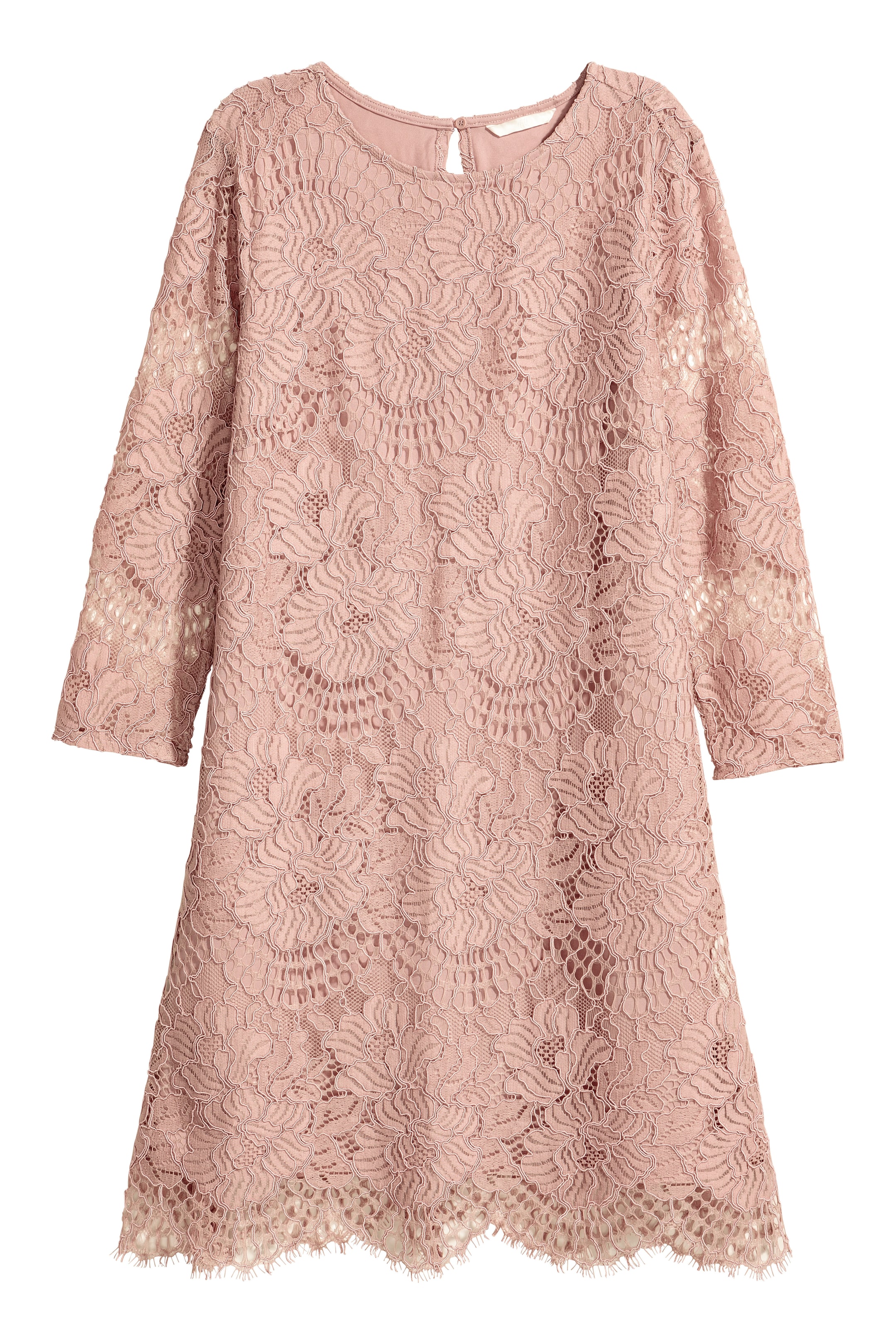 View larger image: Short lace dress - Powder pink - Ladies | H&M GB 1