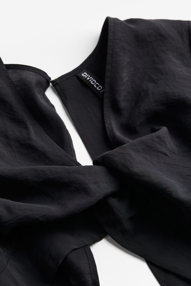 Knot-detail modal-blend blouse - Black/White/Blue/Ombre - 3