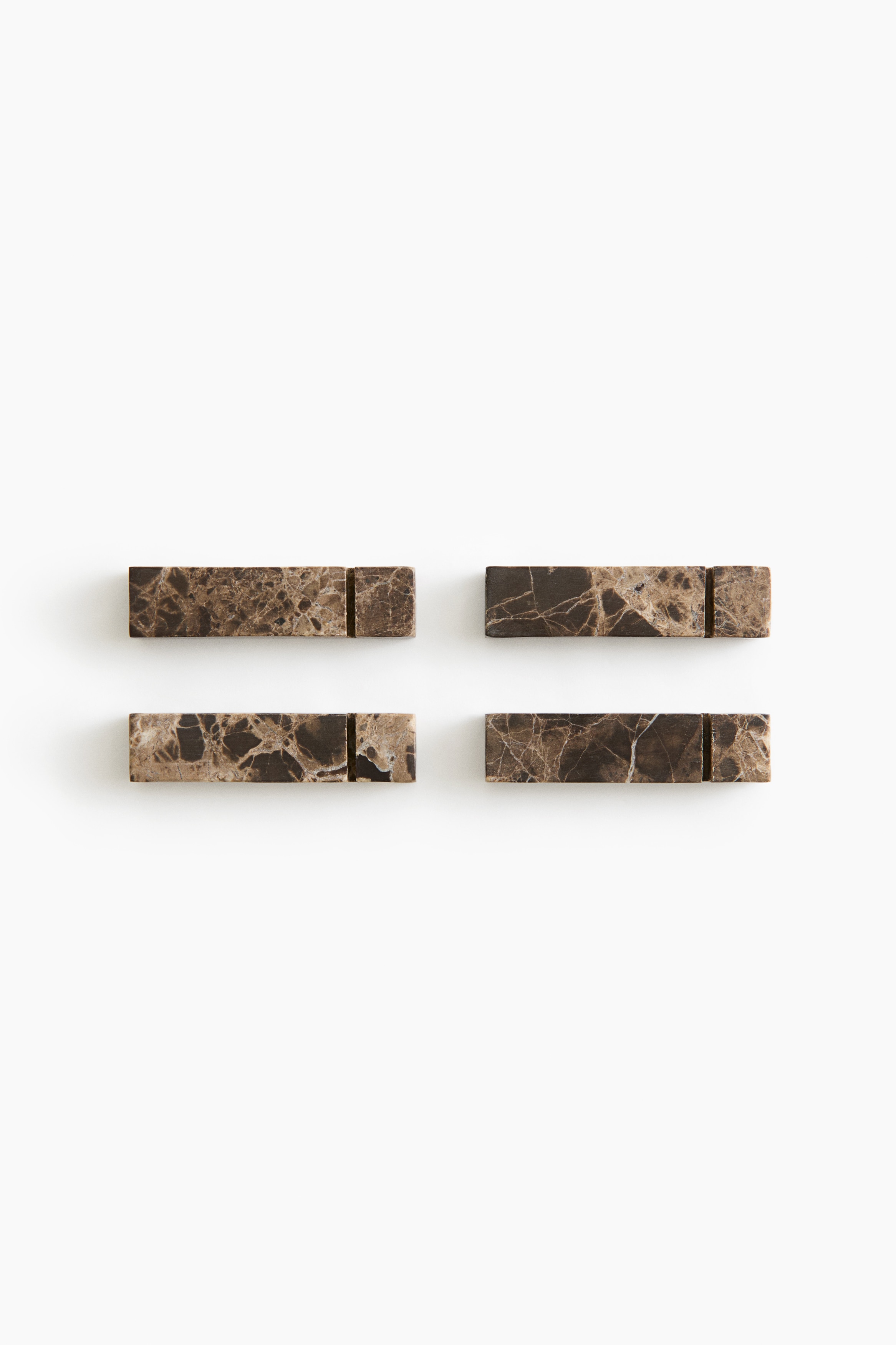 4-pack marble cutlery rests - Dark brown/Marbled